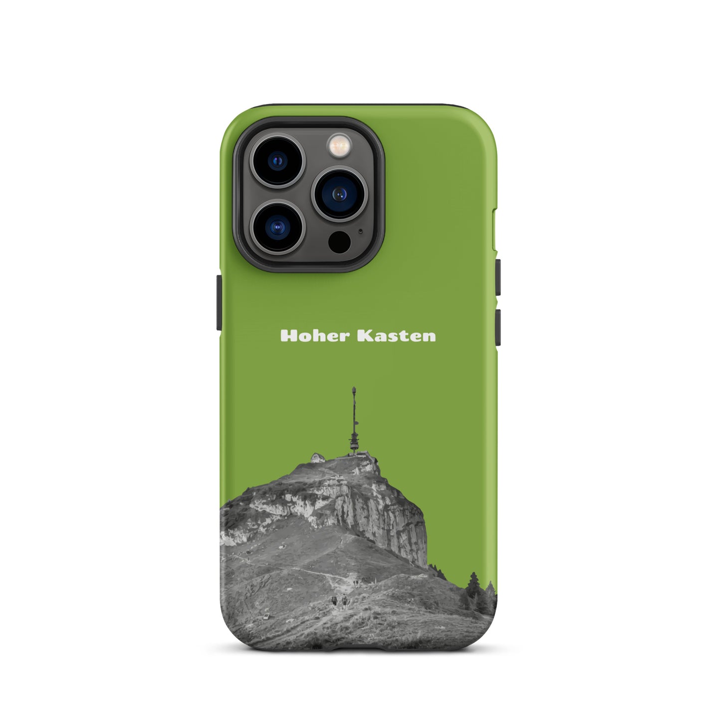 iPhone Case - Hoher Kasten - Gelbgrün: Eine robuste Schutzhülle in attraktivem Design mit dem Gipfel des Hohen Kasten im Alpstein.