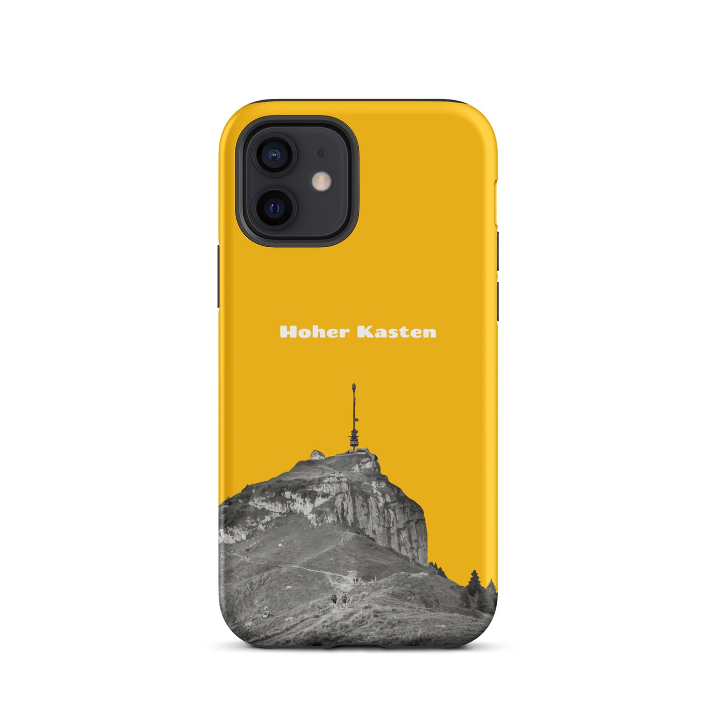 iPhone Case - Hoher Kasten - Goldgelb: Eine robuste Schutzhülle in attraktivem Design mit dem Gipfel des Hohen Kasten im Alpstein.