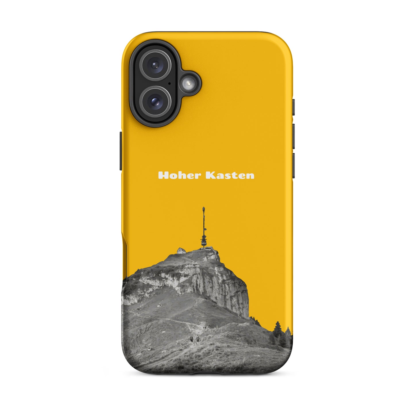 iPhone Case - Hoher Kasten - Goldgelb: Eine robuste Schutzhülle in attraktivem Design mit dem Gipfel des Hohen Kasten im Alpstein.