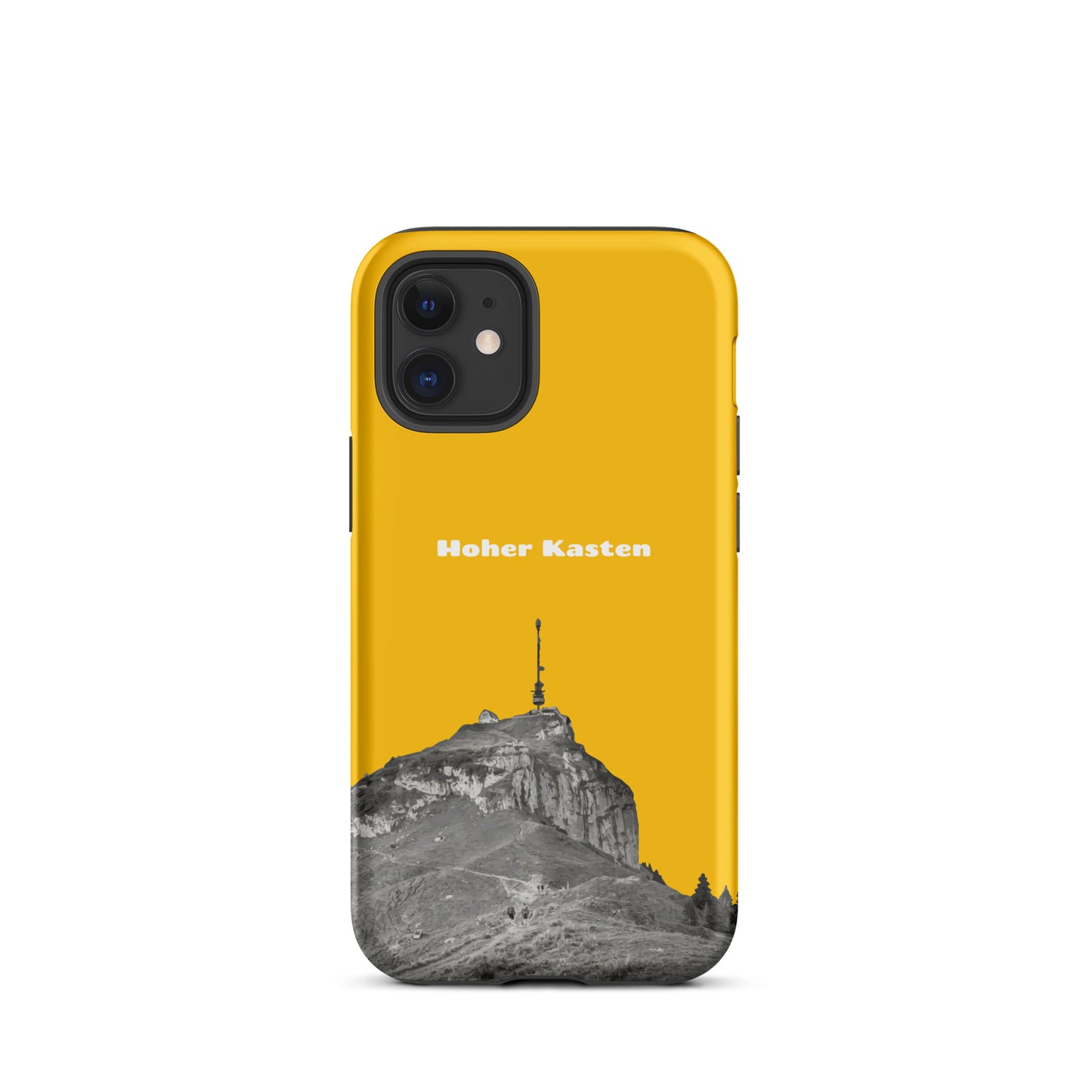 iPhone Case - Hoher Kasten - Goldgelb: Eine robuste Schutzhülle in attraktivem Design mit dem Gipfel des Hohen Kasten im Alpstein.