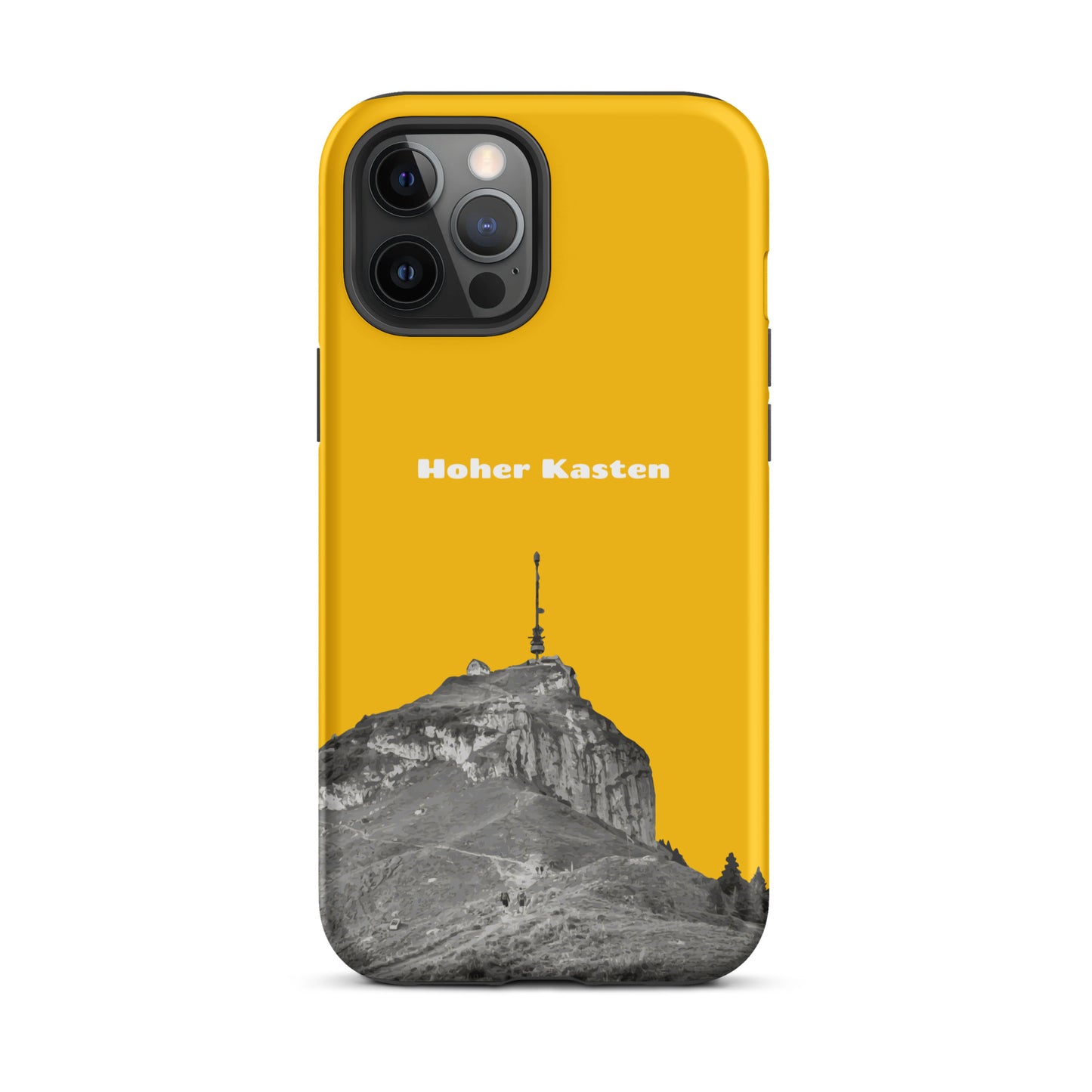 iPhone Case - Hoher Kasten - Goldgelb: Eine robuste Schutzhülle in attraktivem Design mit dem Gipfel des Hohen Kasten im Alpstein.