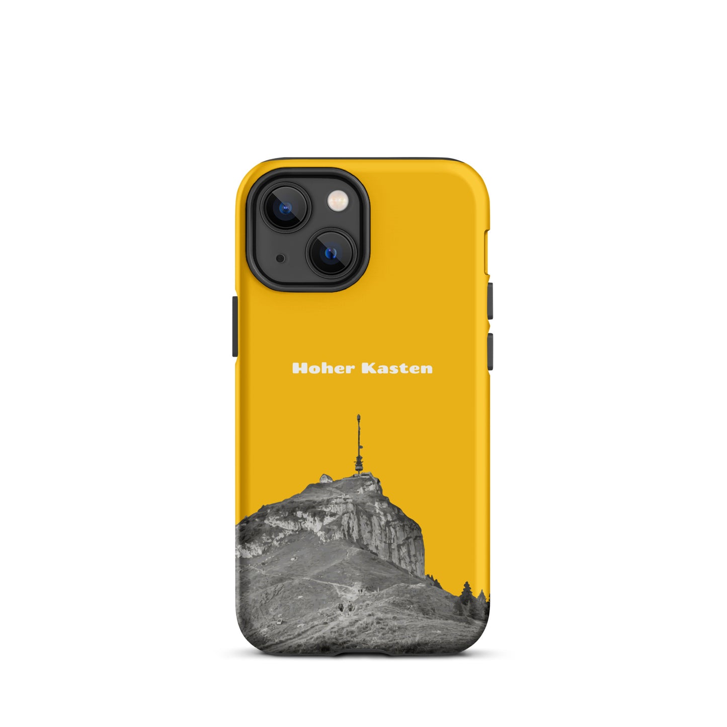 iPhone Case - Hoher Kasten - Goldgelb: Eine robuste Schutzhülle in attraktivem Design mit dem Gipfel des Hohen Kasten im Alpstein.