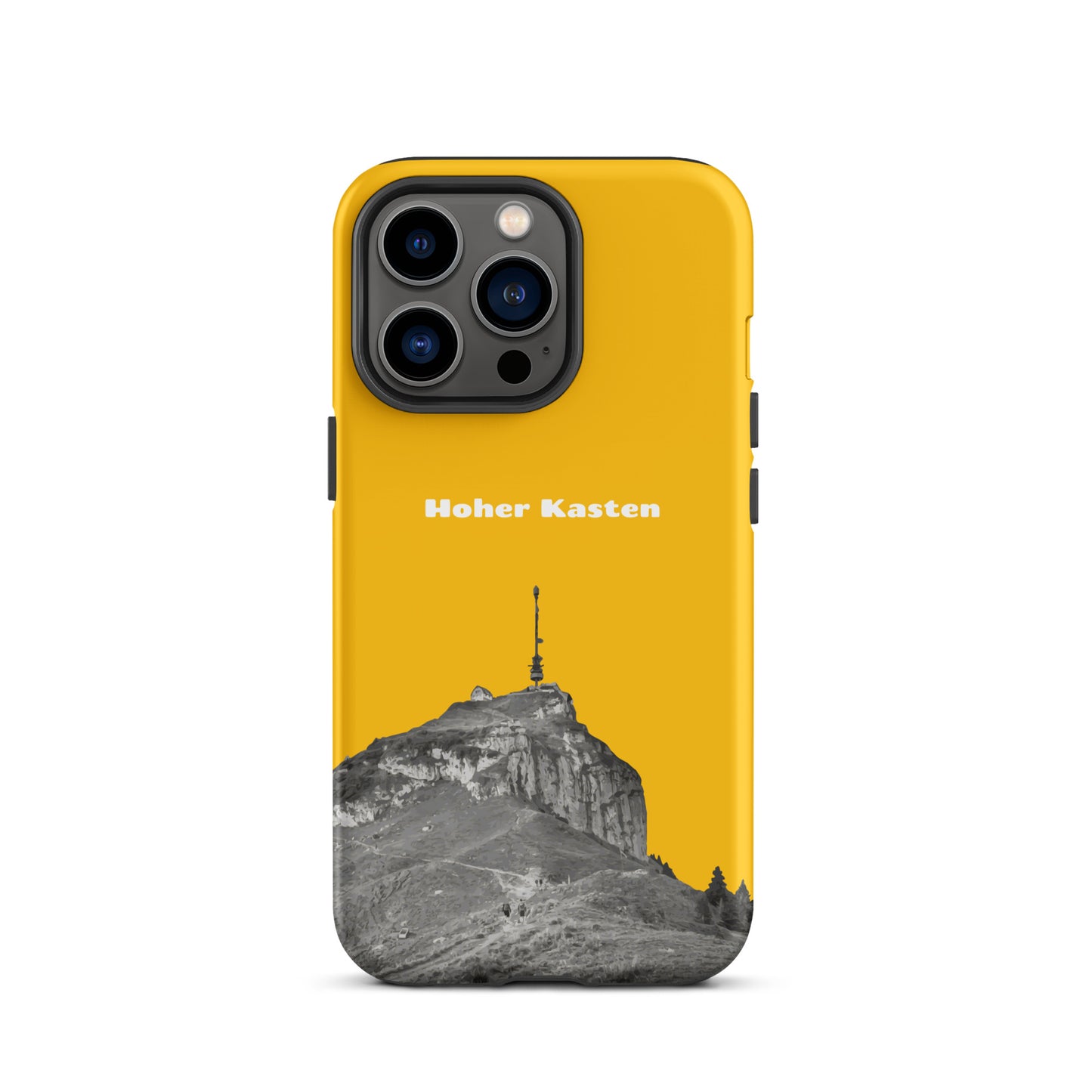 iPhone Case - Hoher Kasten - Goldgelb: Eine robuste Schutzhülle in attraktivem Design mit dem Gipfel des Hohen Kasten im Alpstein.