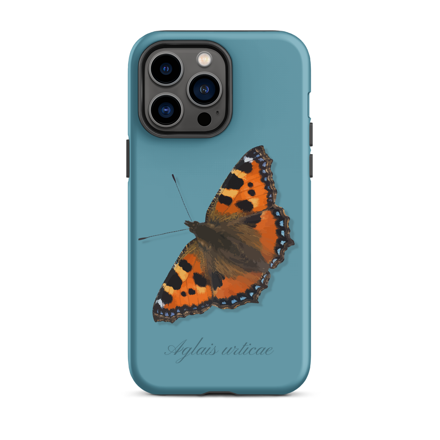 iPhone Hülle mit Fuchsdesign in Gletscherwasserblau, Seitenansicht