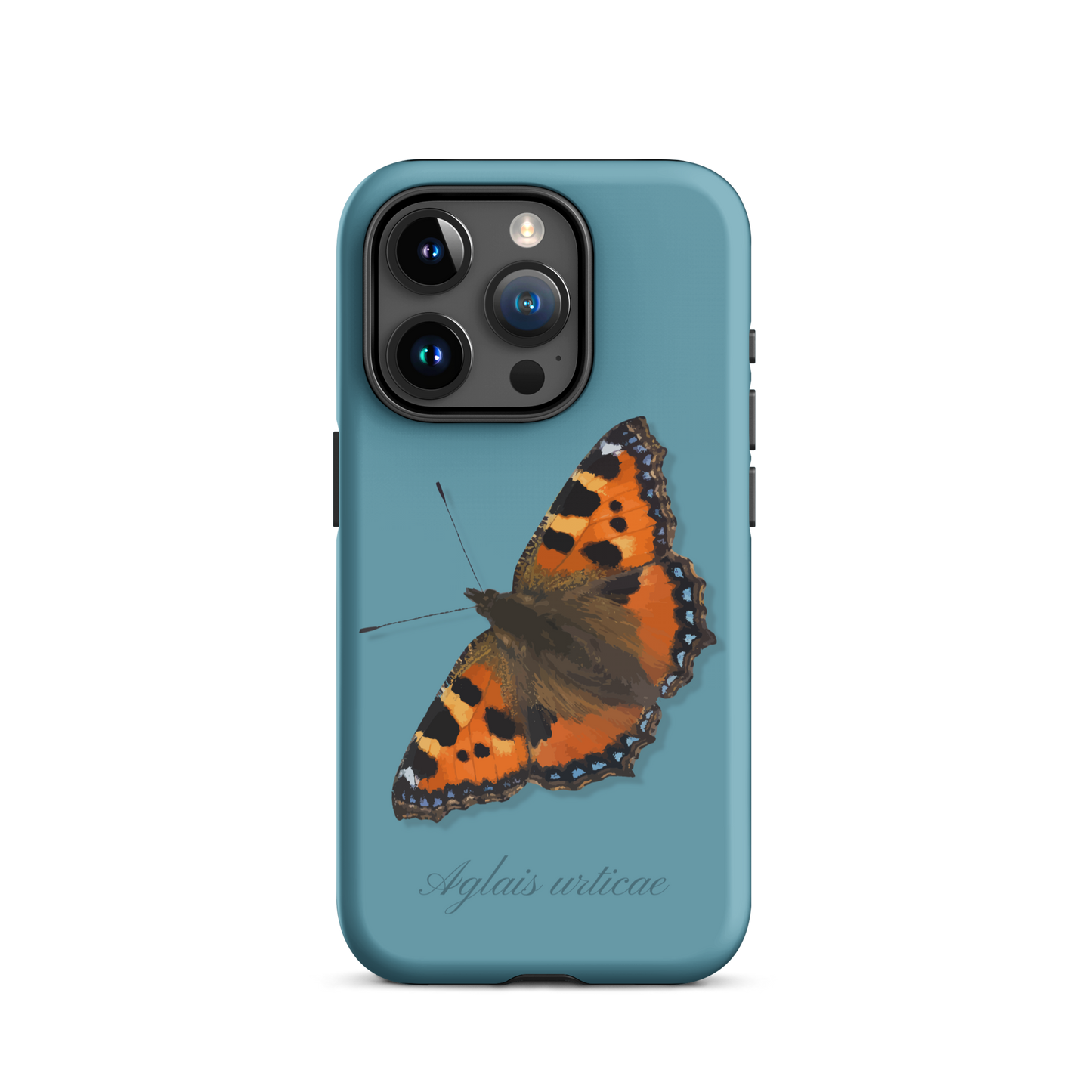 iPhone Case mit Fuchs-Motiv in Gletscherwasserblau, Seitenansicht