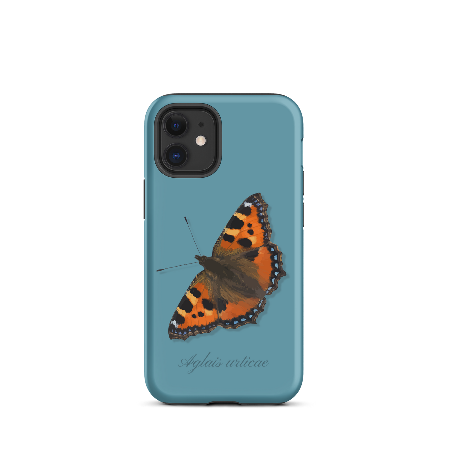 iPhone Case in Gletscherwasserblau mit kleinem Fuchs Design, schützende Handyhülle aus robustem Material.