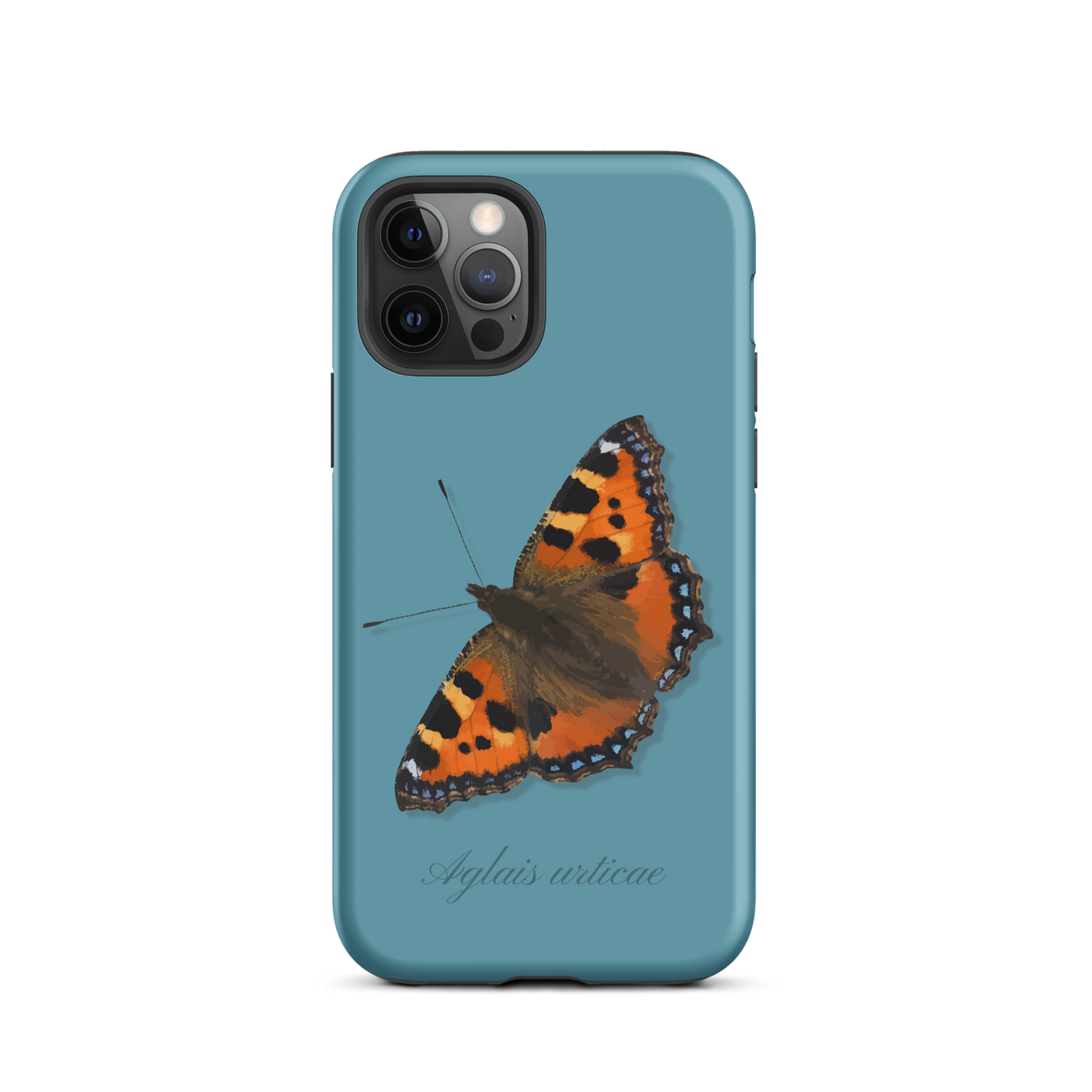 iPhone Case Kleiner Fuchs in Gletscherwasserblau, Seitenansicht mit sichtbarem Fuchsdesign und Schutzfunktion.