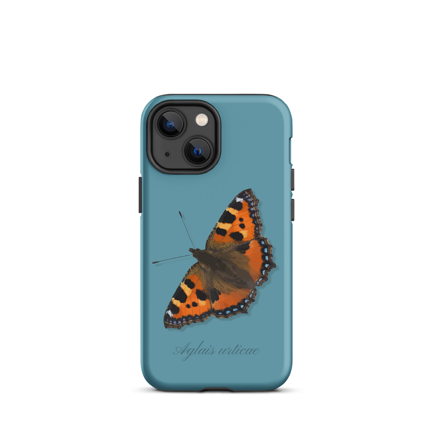 Gletscherwasserblaue iPhone Handyhülle mit kleinem Fuchs Design in Mockup-Ansicht