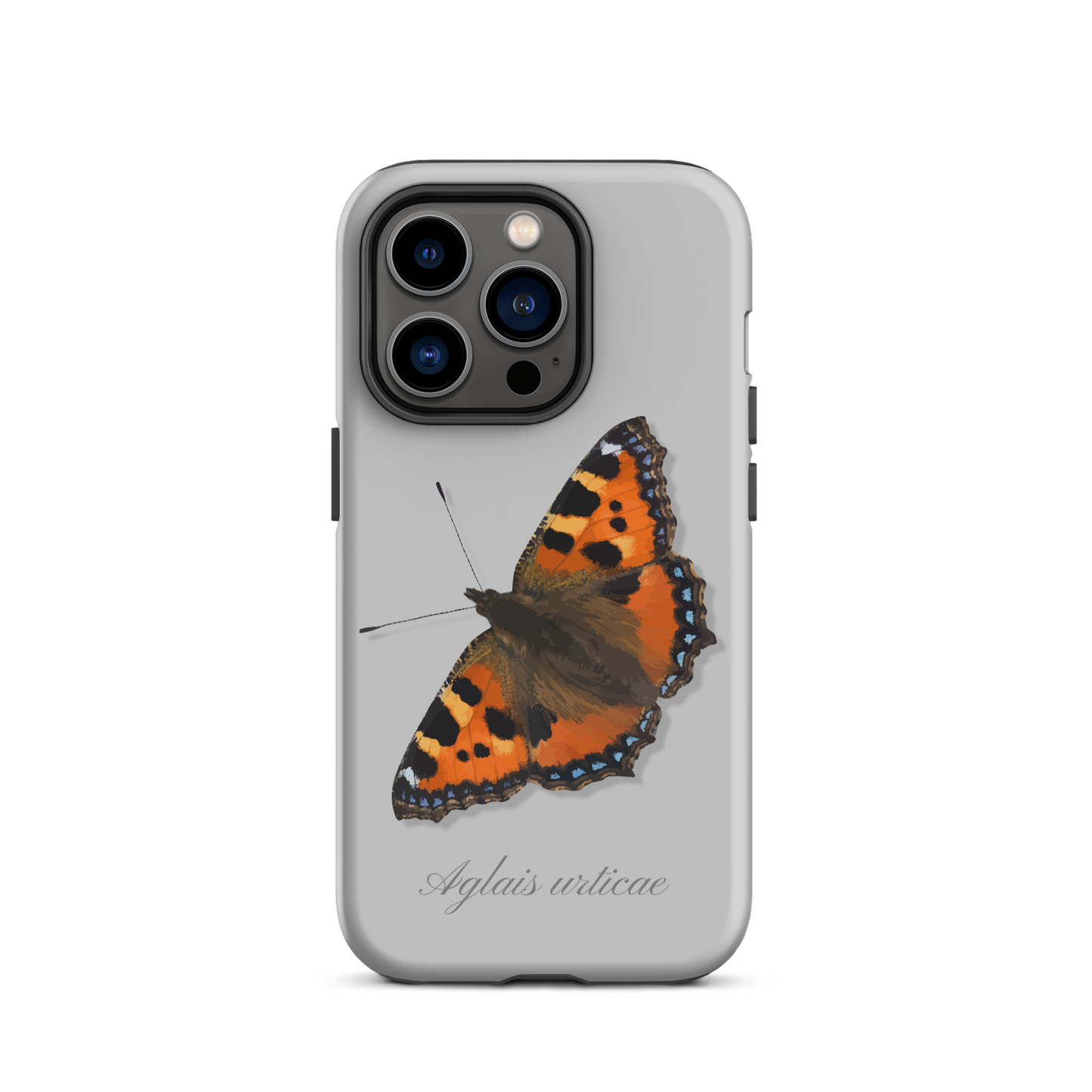 Graue iPhone-Hülle mit Fuchs-Design, Seitenansicht, schützend und stylisch