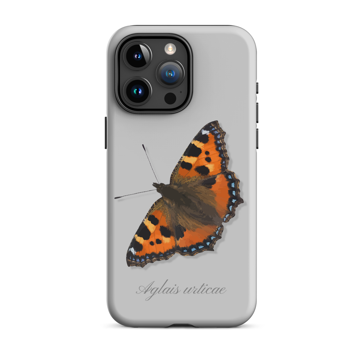 Graue iPhone Hülle mit Fuchs Motiv aus Silikon, Seitenansicht