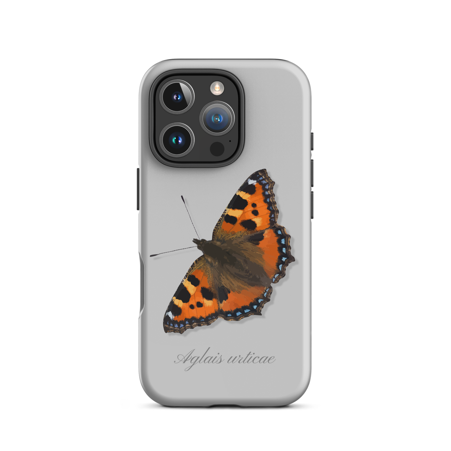 Graue iPhone Hülle mit Fuchs-Motiv, robustes Design, präzise Aussparungen
