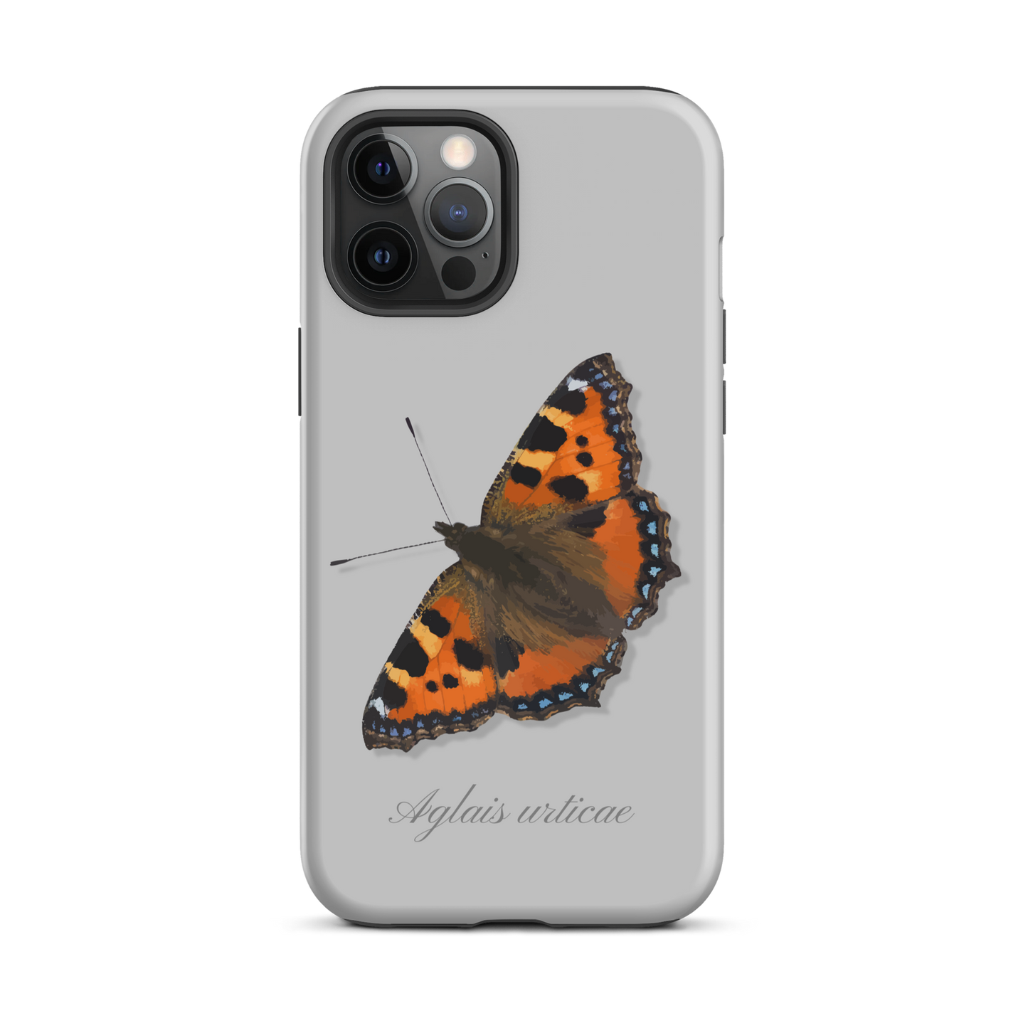 Graue Handyhülle mit Fuchsdesign für iPhone, Seitenansicht