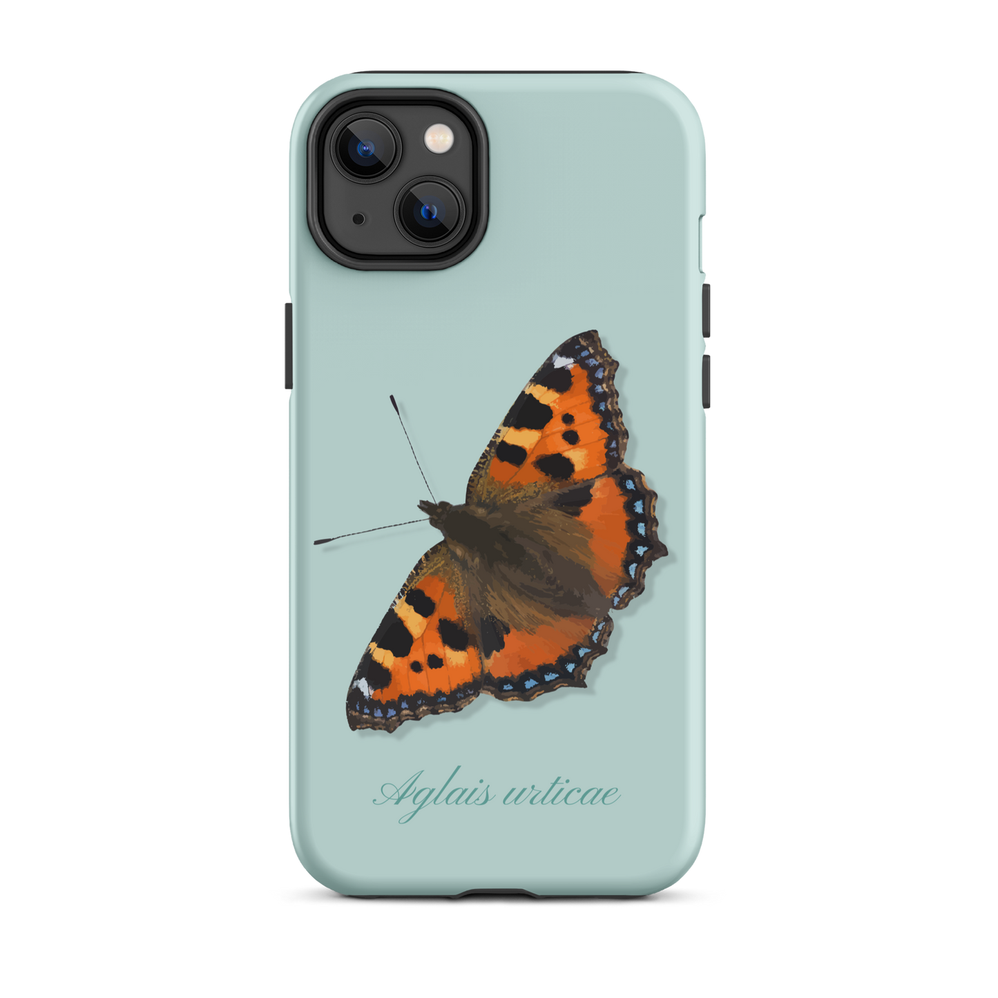 iPhone Handyhülle mit Fuchsdesign in Hellblau, Seitenansicht