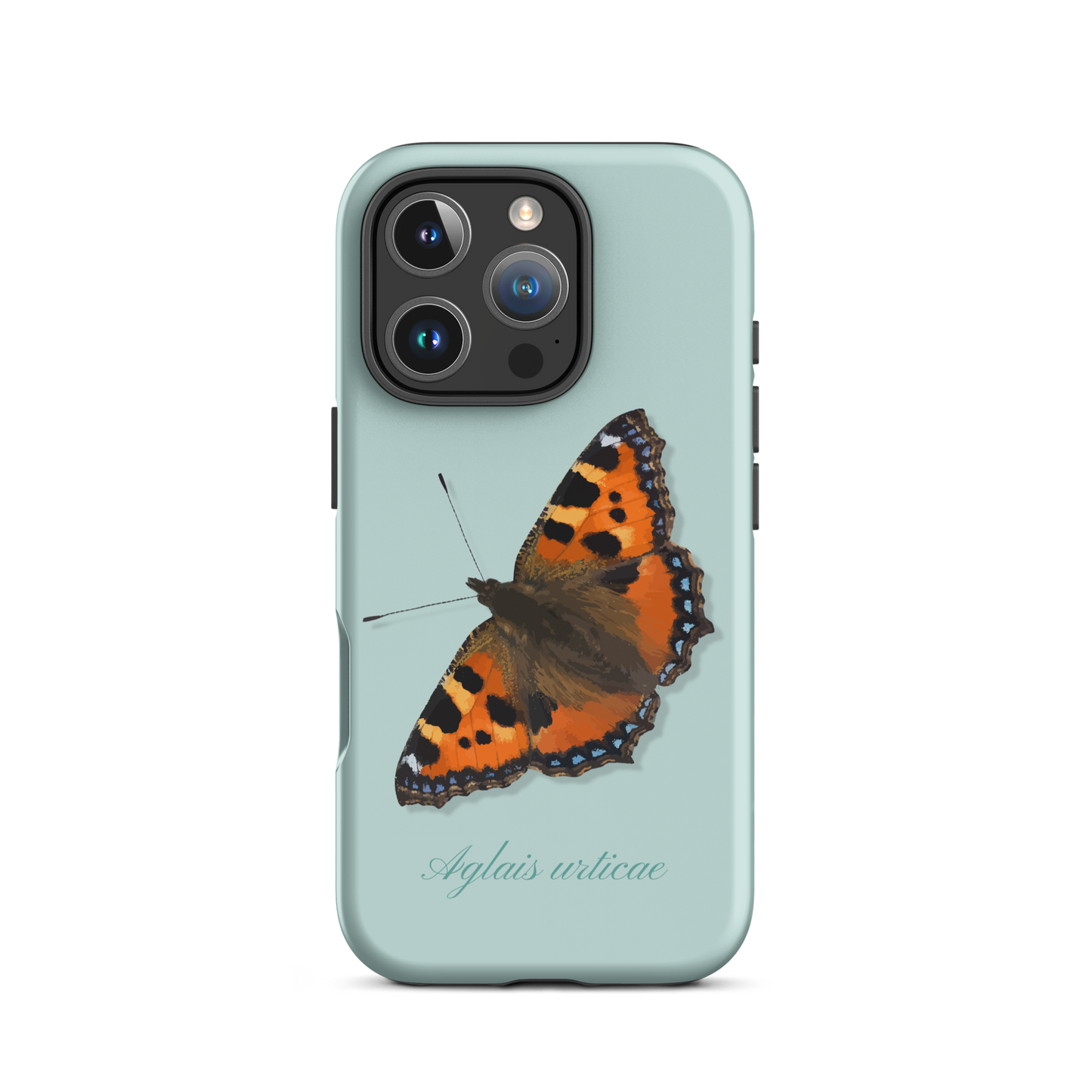 iPhone Case mit Fuchs-Design in Hellblau, Seitenansicht, schützende Handyhülle mit niedlichem Tiermotiv.