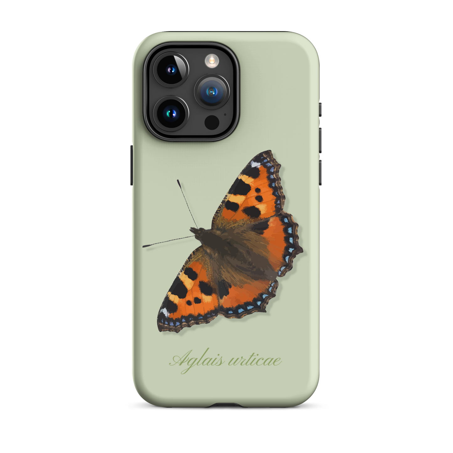 iPhone Handyhülle mit kleinem Fuchs Design in Hellgrün, seitliche Ansicht