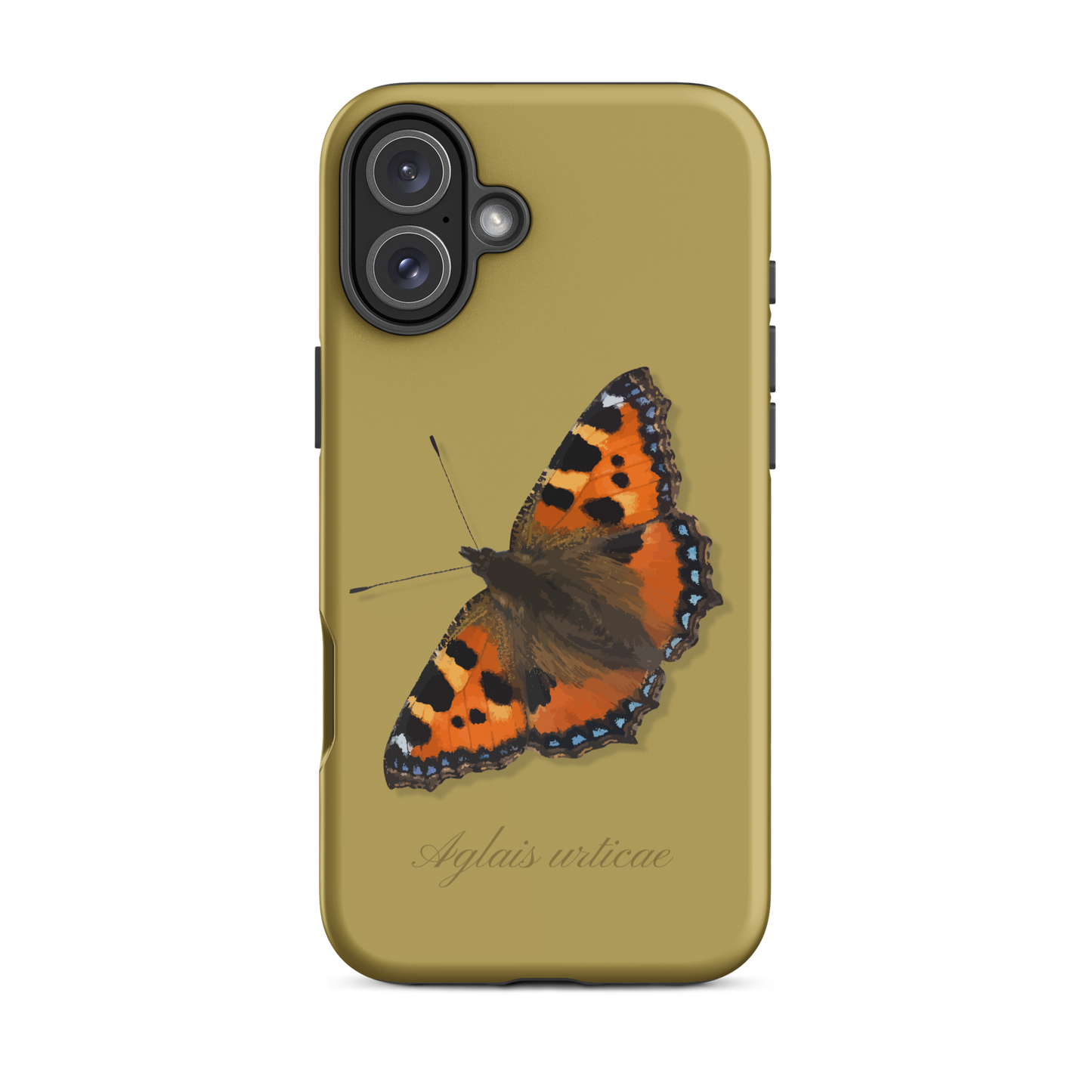 iPhone Hülle mit Fuchsdesign in Ockergelb, Seitenansicht