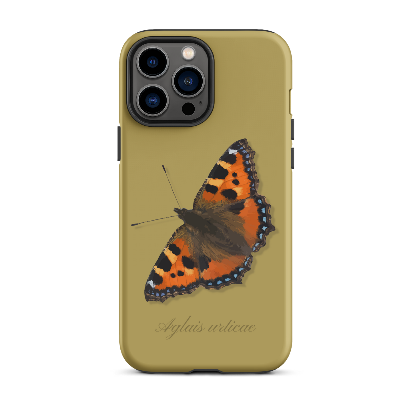 iPhone Case mit Fuchs-Motiv in Ockergelb auf weißem Hintergrund.