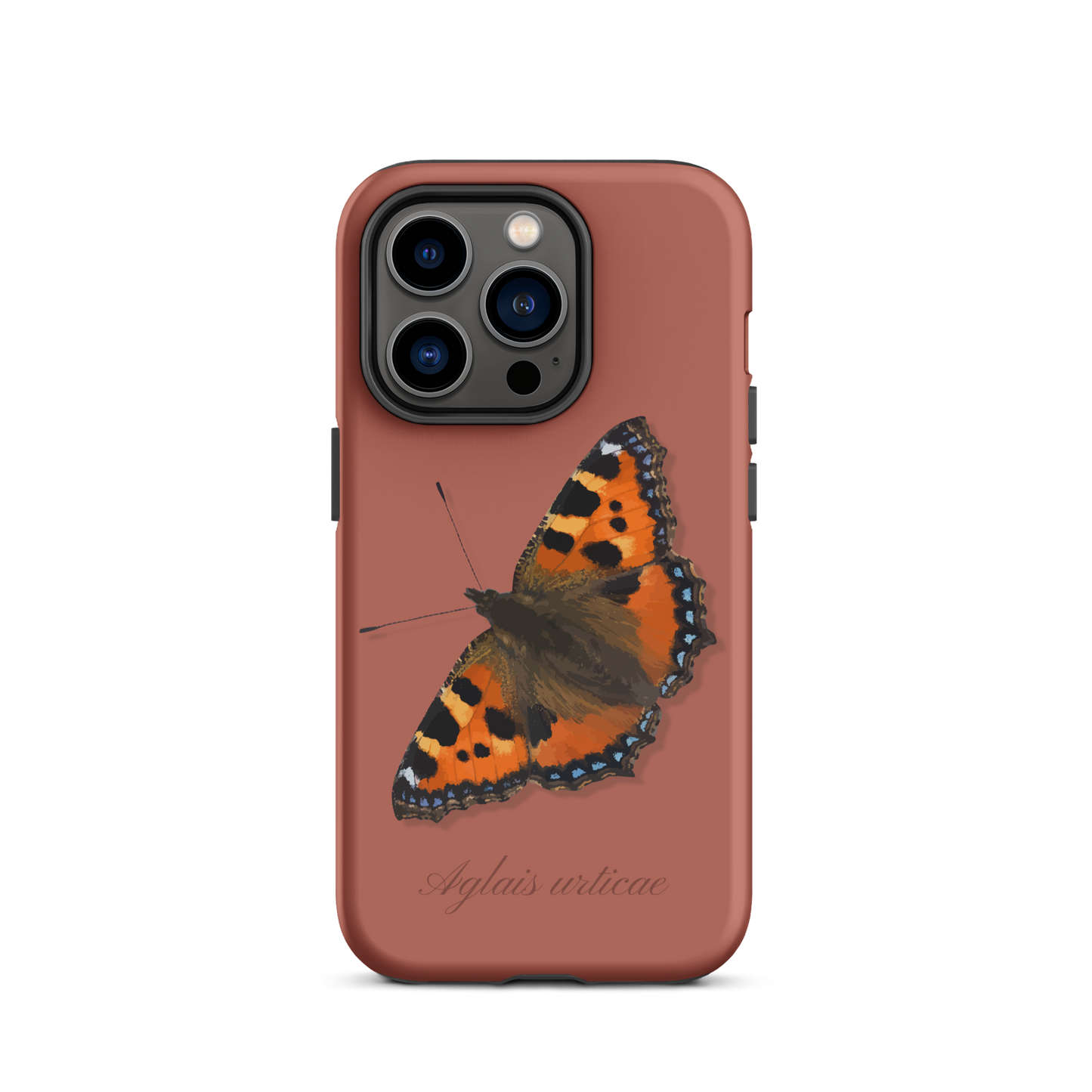 iPhone Hülle mit Fuchs-Motiv in Ziegelrot, seitliche Ansicht
