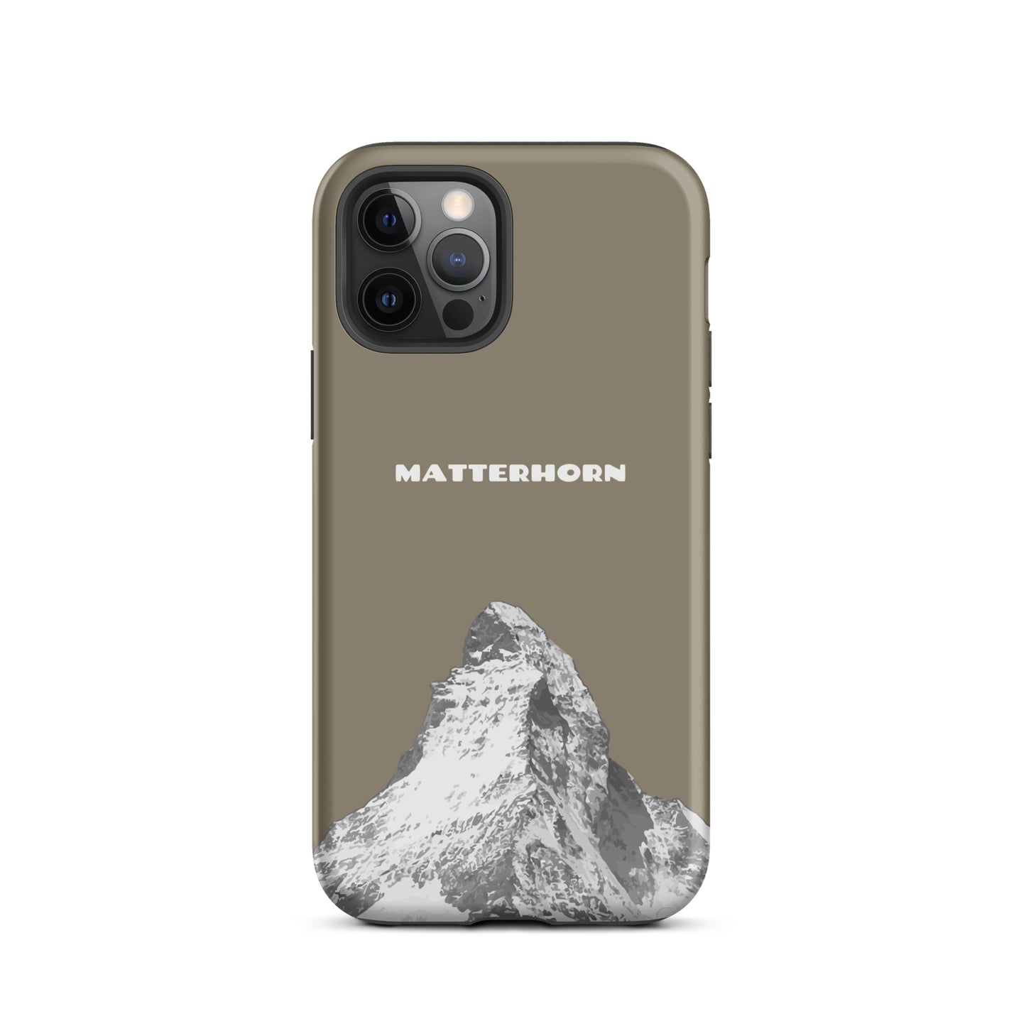 iPhone Hard Case mit Matterhorn-Motiv in Graubraun für Apple iPhone, robust und stylisch.