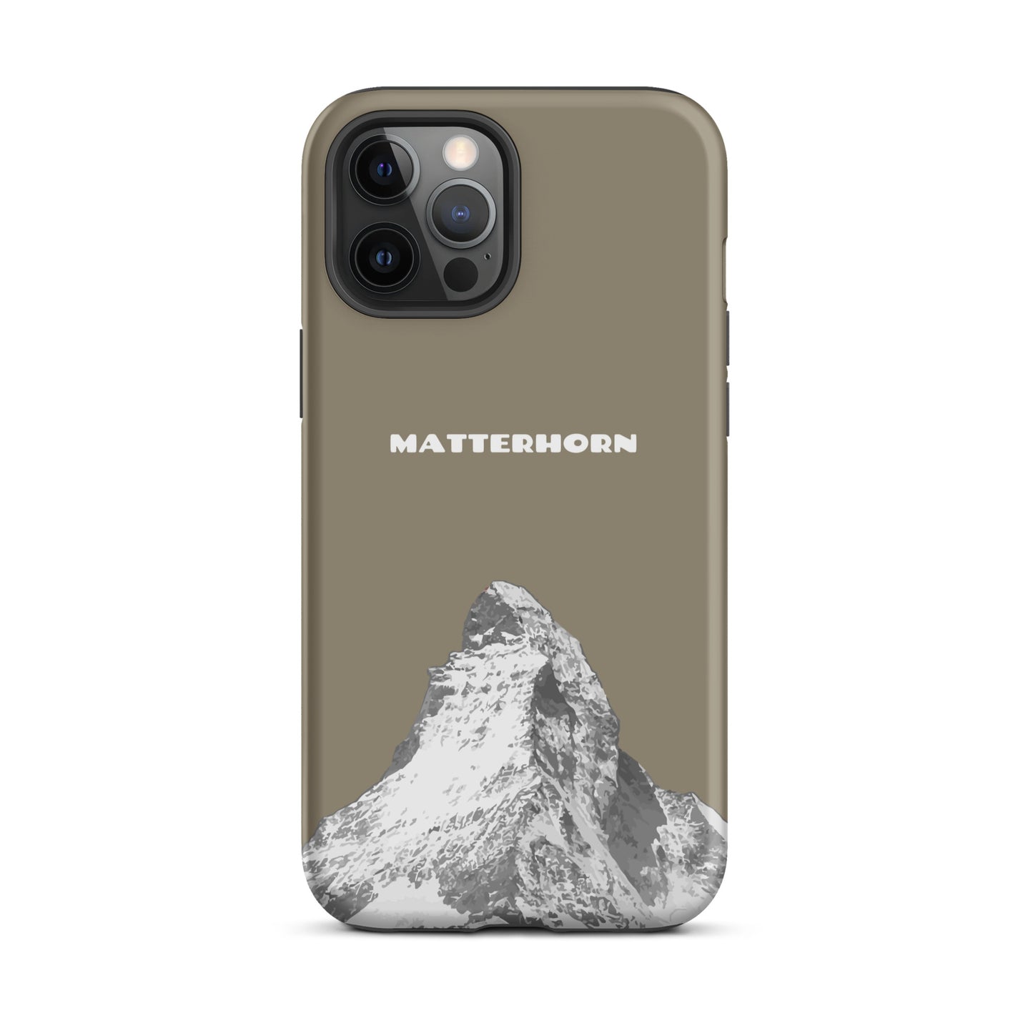 iPhone Hard Case mit Matterhorn-Motiv in Graubraun für Apple iPhone, robust und stilvoll.
