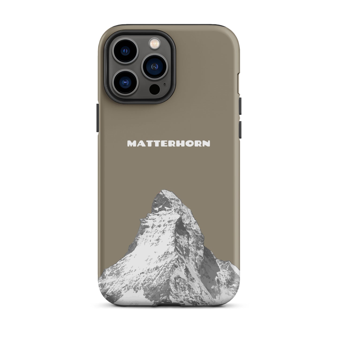 iPhone Hard Case mit Matterhorn-Motiv in Graubraun, robustes Design für Apple iPhone.