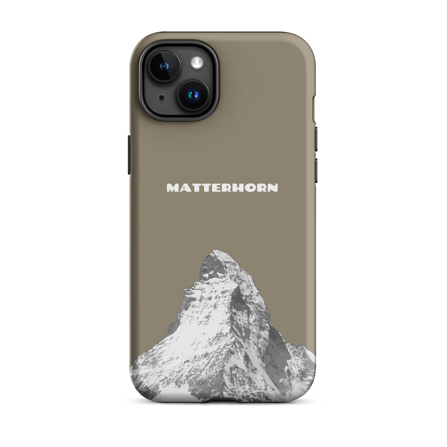 Graubraune iPhone-Hülle mit Matterhorn-Motiv, hartes Case für Apple iPhone, Schutzhülle mit Bergdesign