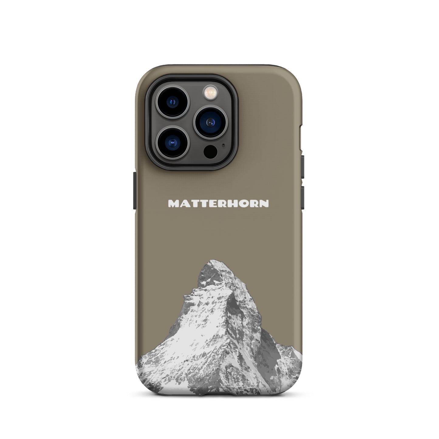 iPhone Hardcase Matterhorn in Graubraun mit Bergmotiv für Apple iPhone, robust und stylisch.