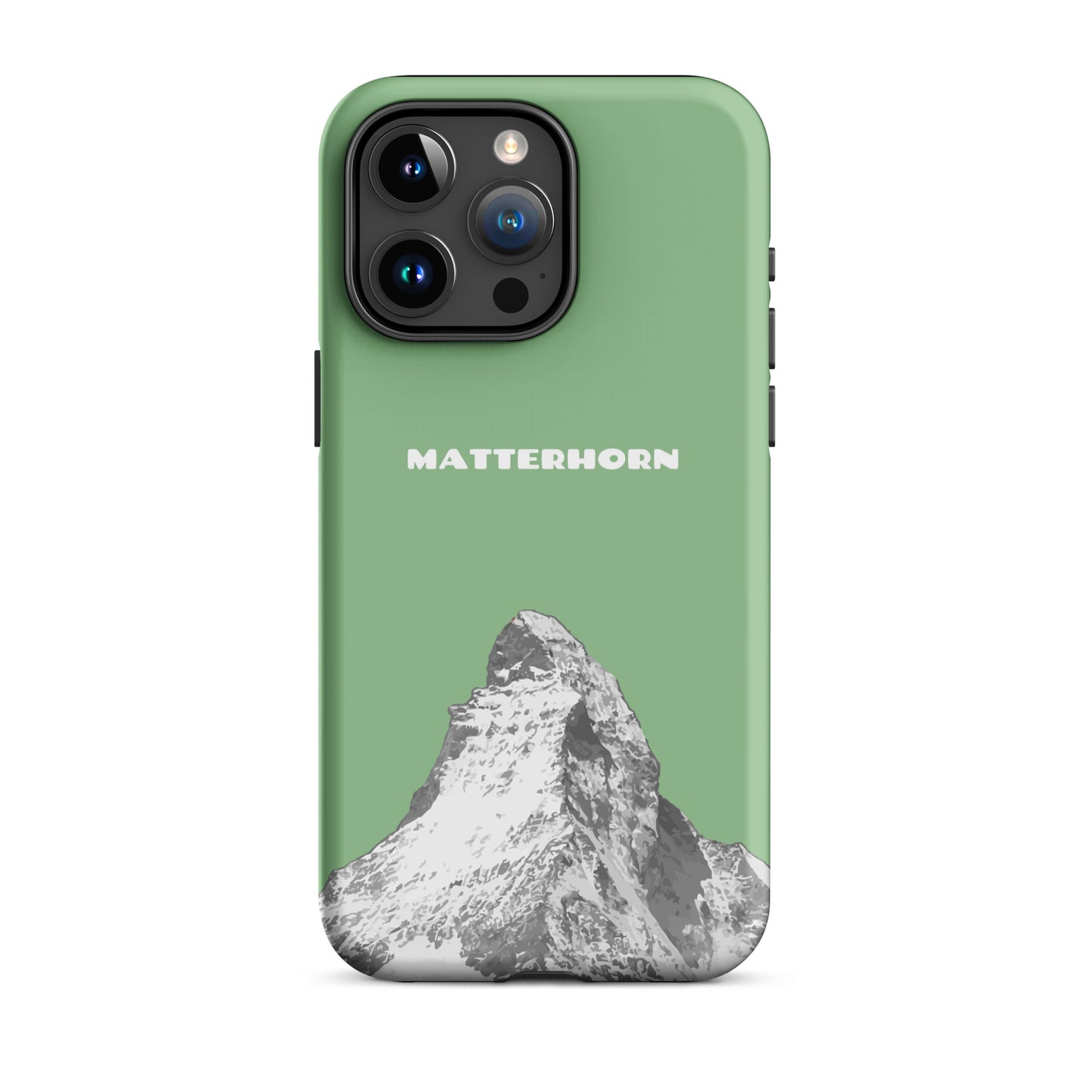 iPhone Hard Case mit Matterhorn-Motiv in Hellgrün, Schutzhülle für Apple iPhone.