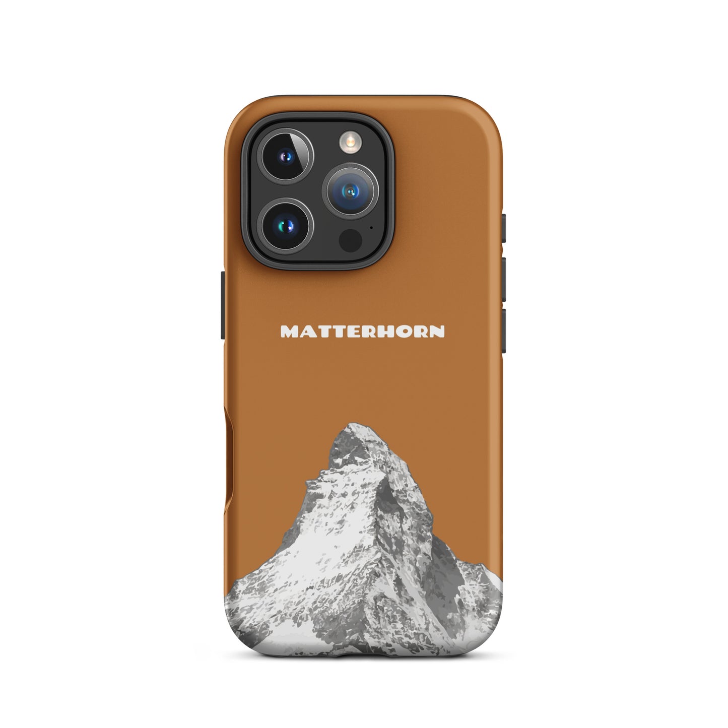 iPhone Case - Matterhorn - Kupfer: Hard Case für Apple iPhone mit dem ikonischen Berg bei Zermatt im Wallis.