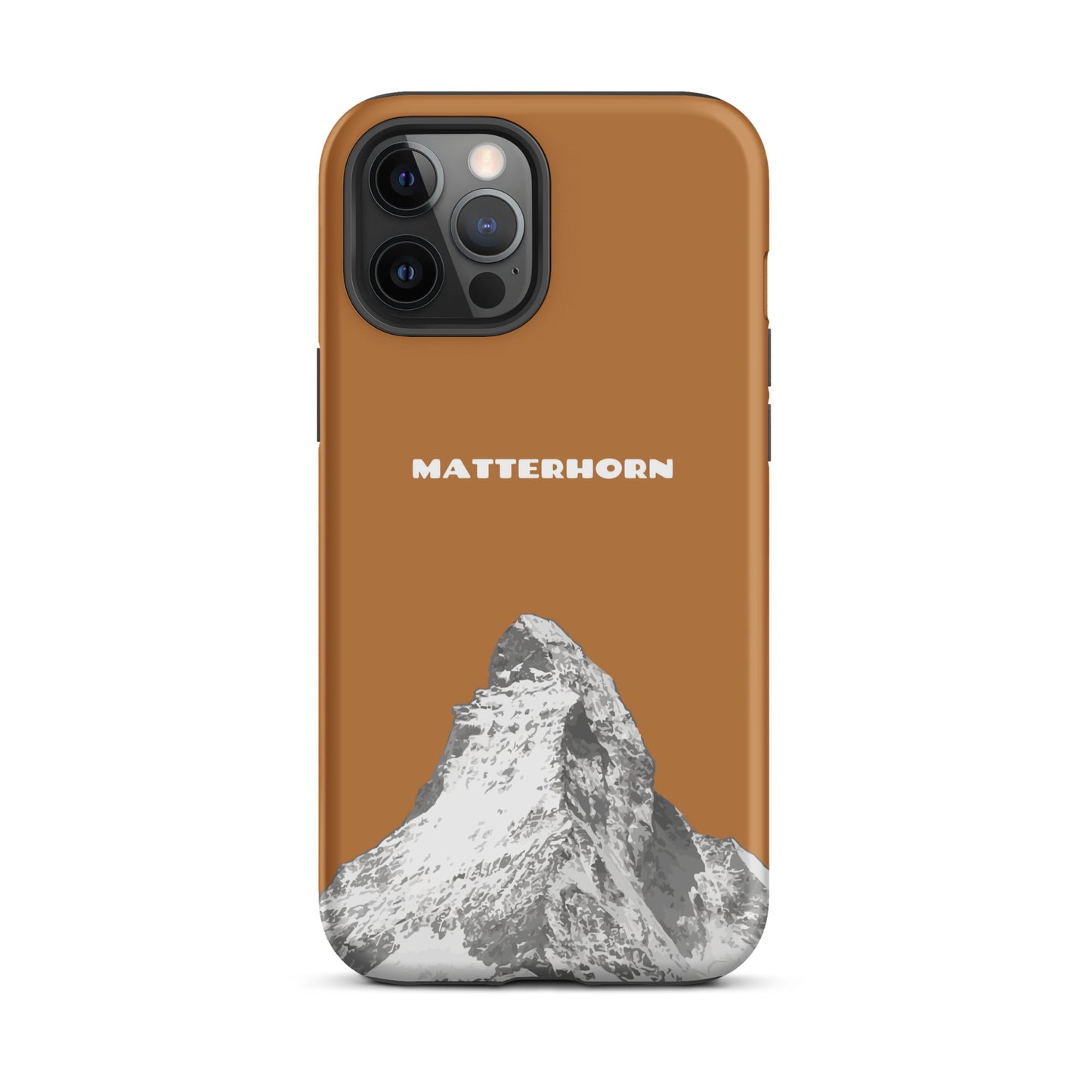 iPhone Hard Case in Kupfer mit Matterhorn-Motiv, Zermatt, Wallis, Schweiz.