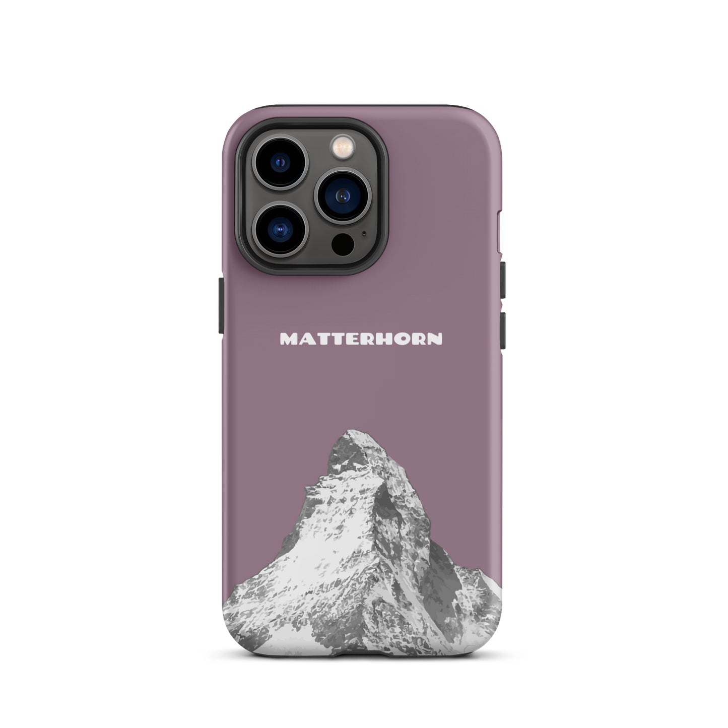 iPhone Case - Matterhorn - Pastellviolett: Hard Case für Apple iPhone mit dem ikonischen Berg bei Zermatt im Wallis.