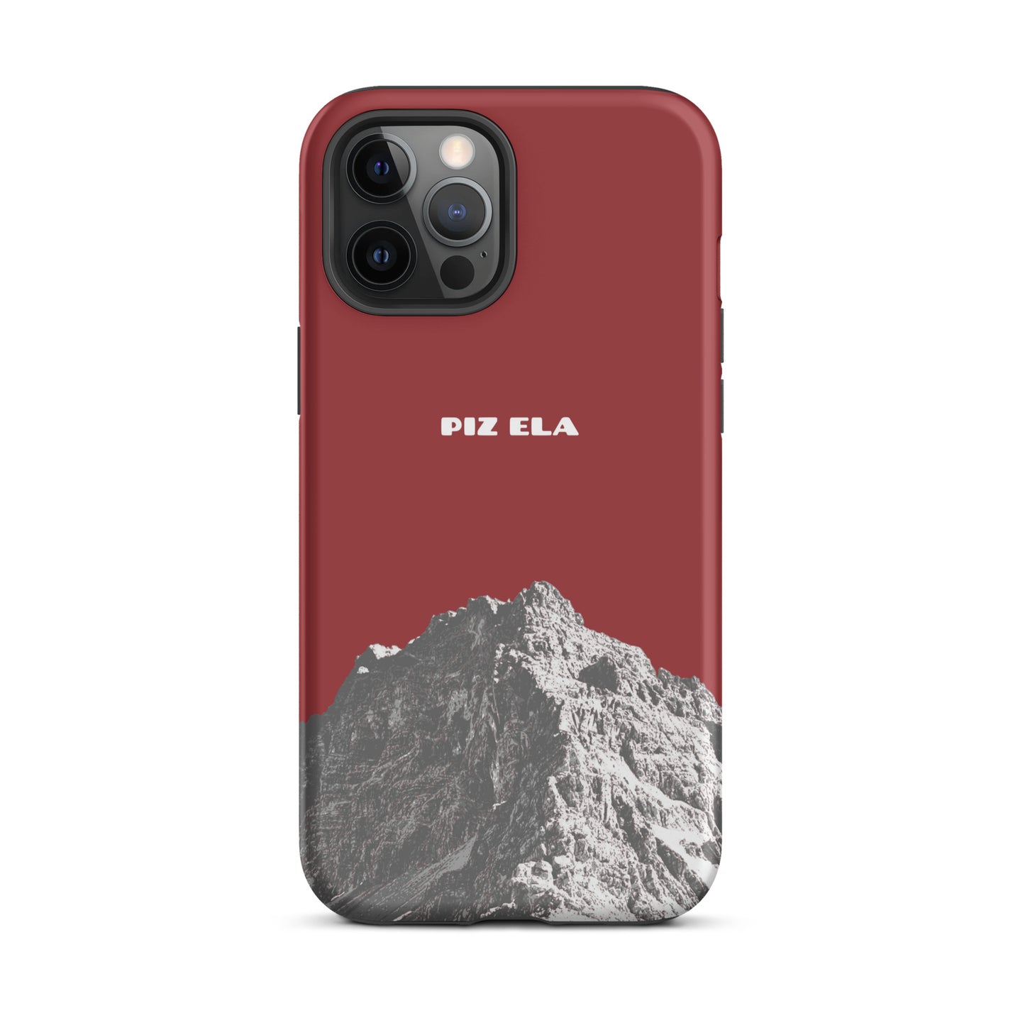 Hülle für das iPhone 12 Pro Max von Apple in der Farbe Rot, dass den Piz Ela in Graubünden zeigt.