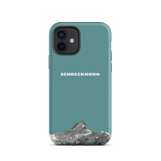 Kadettenblaue iPhone 16 Pro Max Hülle mit Schreckhorn-Design, stoßfest und elegant.