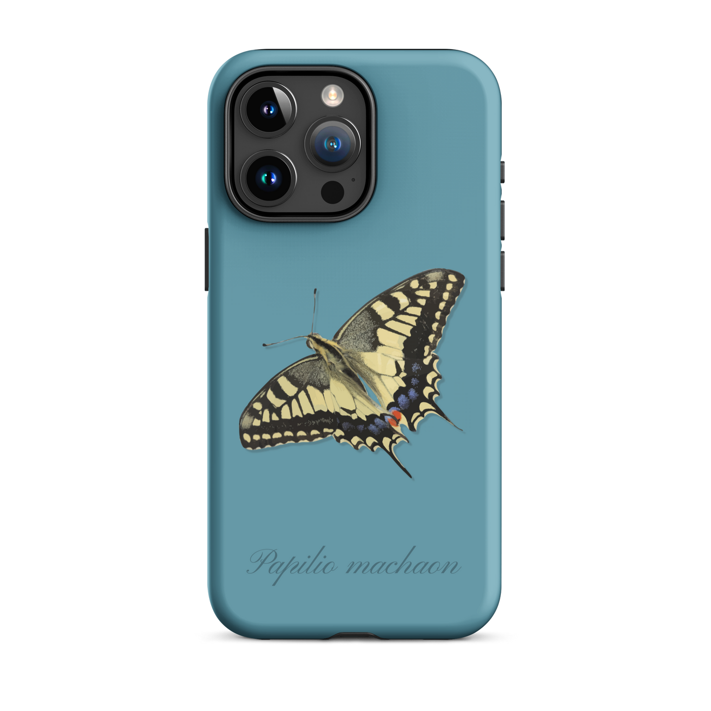 iPhone Hülle mit Schwalbenschwanzmuster in Gletscherwasserblau