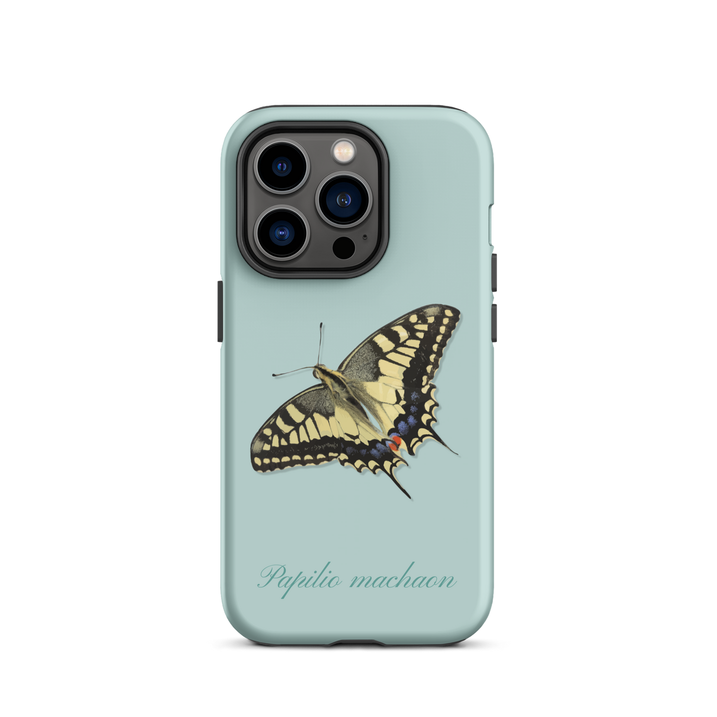 iPhone Handyhülle mit Schwalbenschwanzmuster in Hellblau, präzise Passform und Schutz