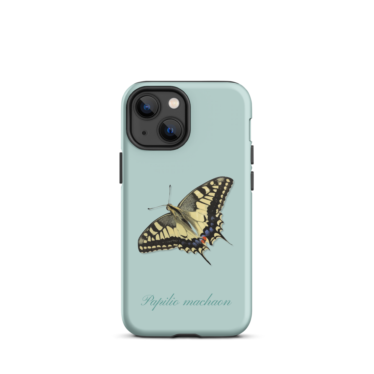 iPhone Hülle mit Schwalbenschwanz-Muster in Hellblau, schützende Handyhülle für iPhone