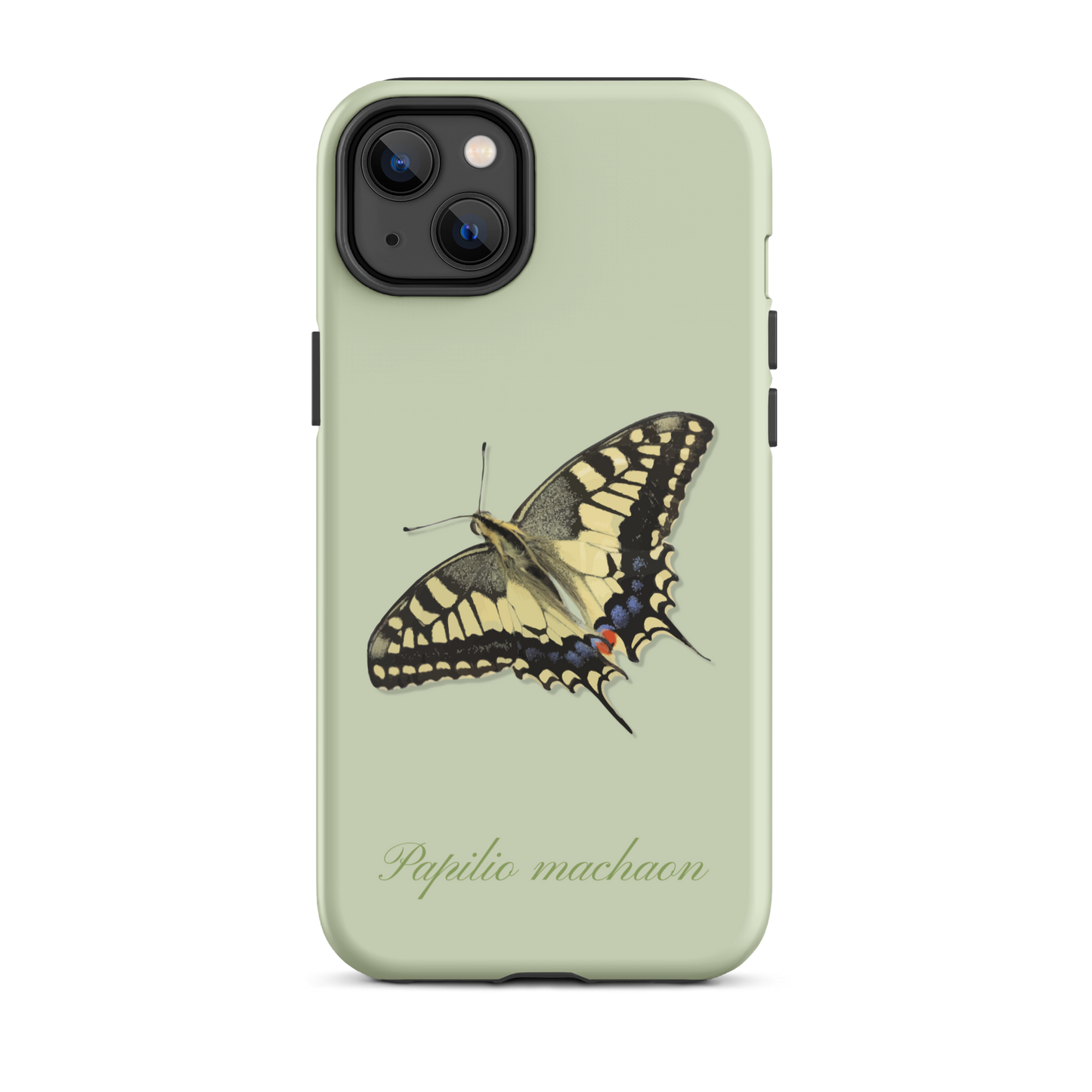 iPhone Case in Hellgrün mit Schwalbenschwanz-Muster aus Silikon