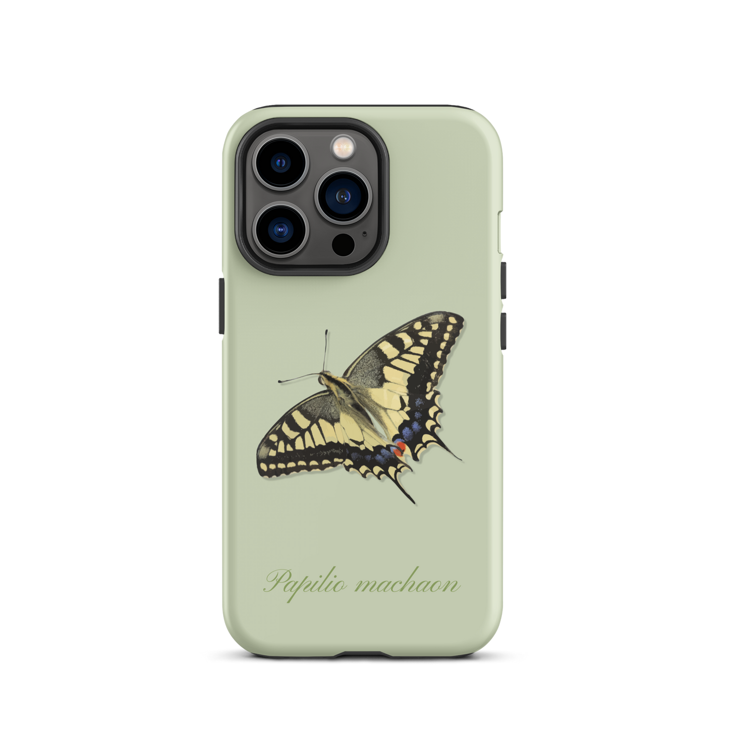 iPhone Hülle in Hellgrün mit Schwalbenschwanz-Muster aus Silikon