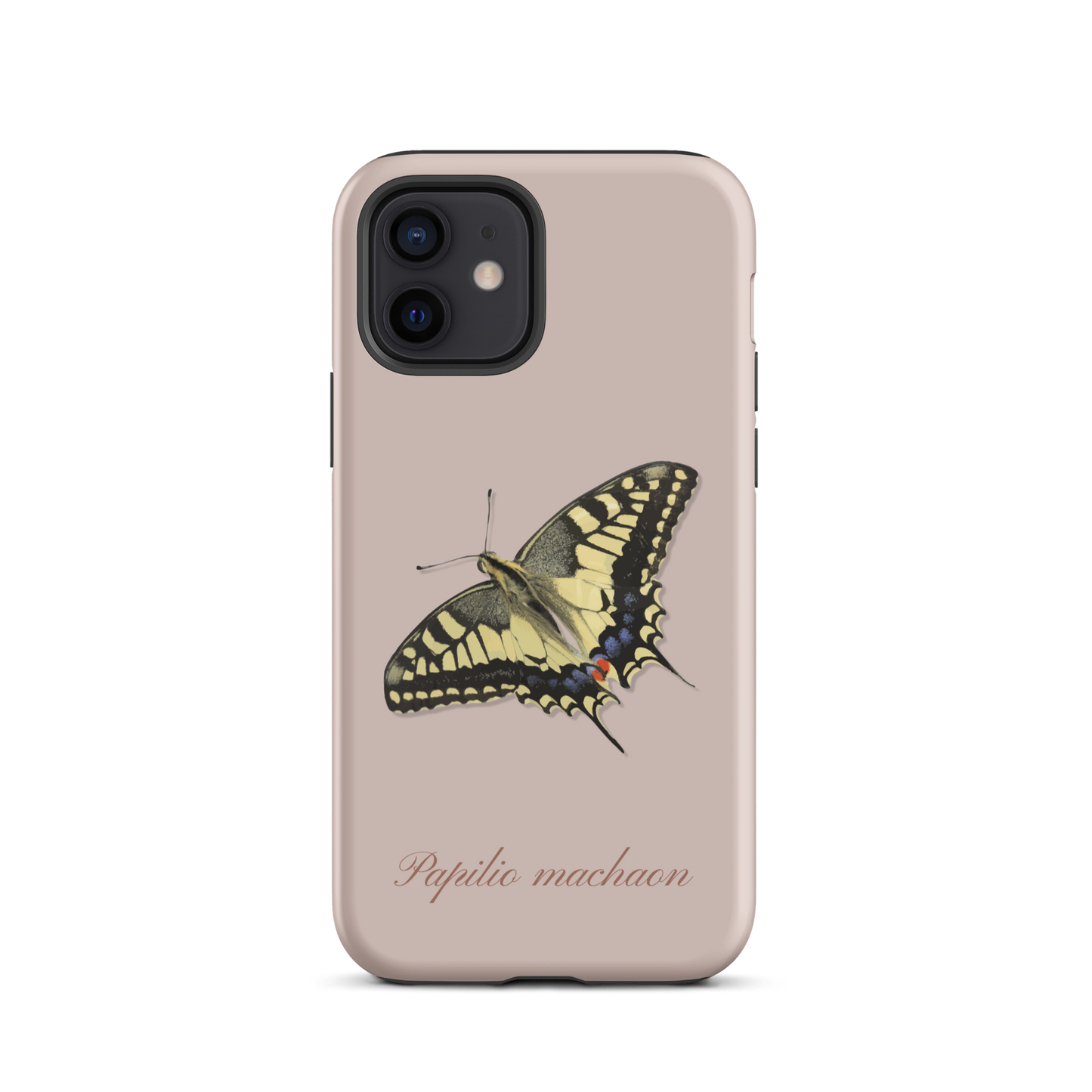 Rosa iPhone Hülle mit Schwalbenschwanz-Muster, schützend und stilvoll.