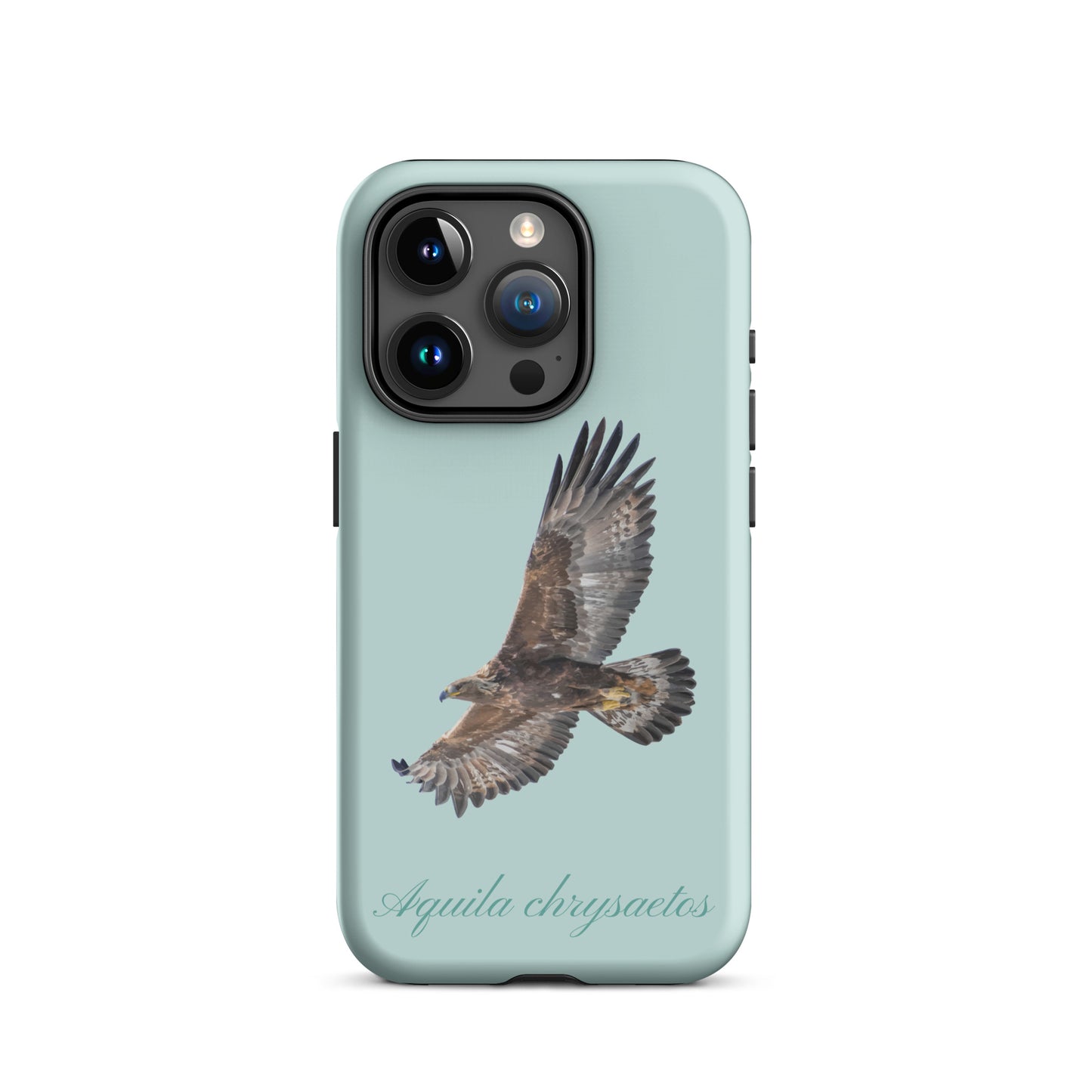 Hellblaue iPhone-Hülle mit Steinadler-Motiv, schützende Silikonhülle für Apple iPhone