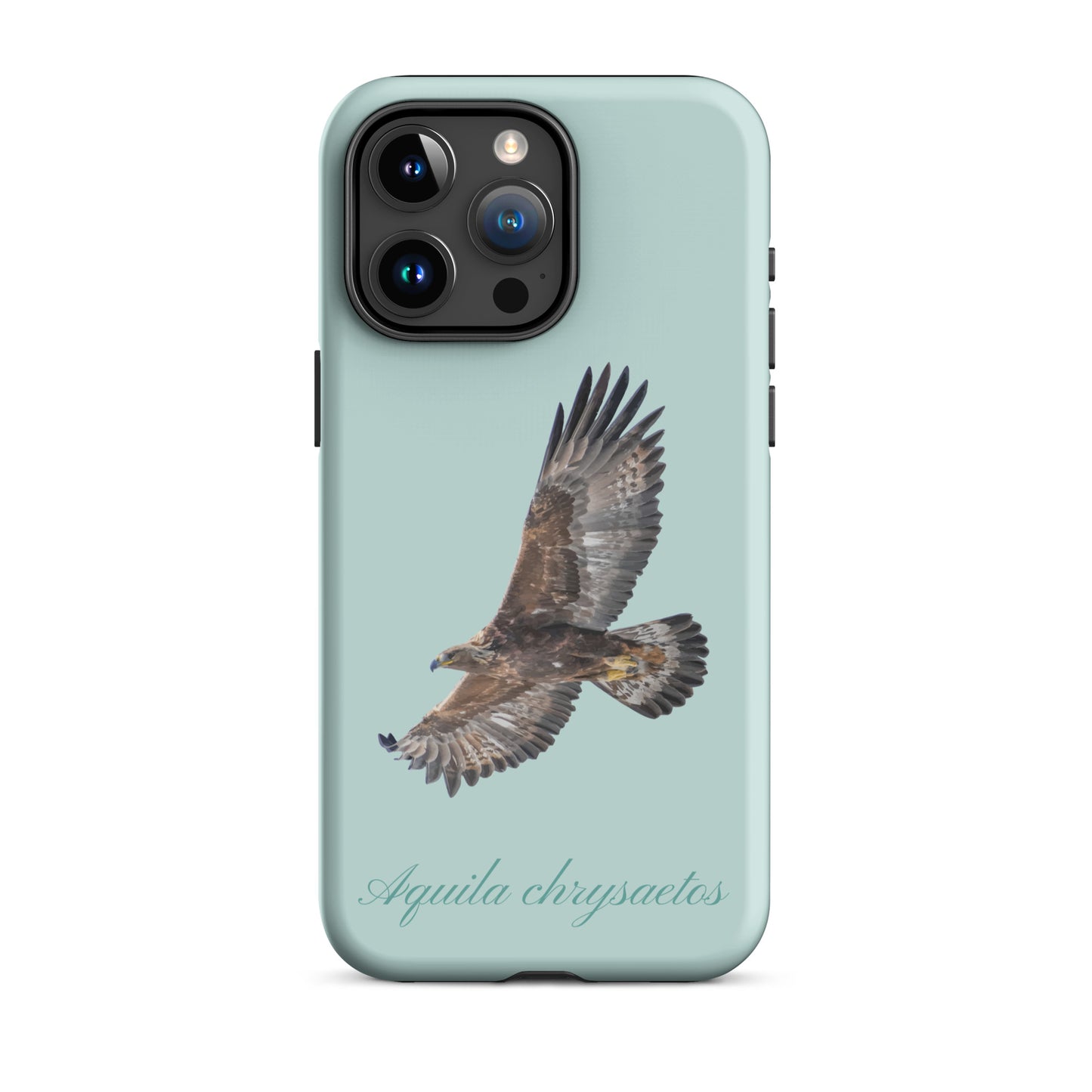 Hellblaue iPhone Hülle mit Steinadler-Motiv, Schutzhülle für Apple iPhone aus robustem Material