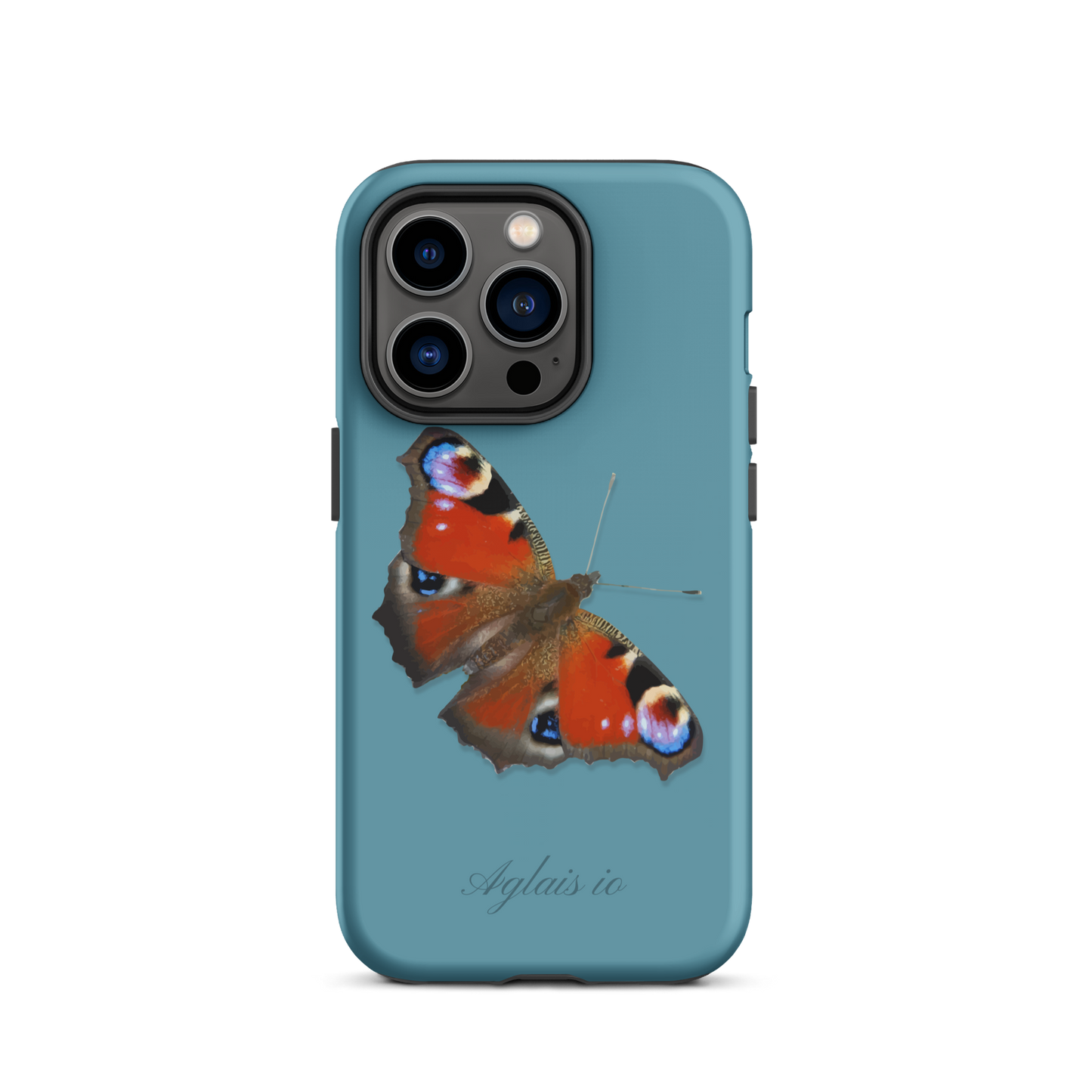 iPhone Case Tagpfauenauge in Gletscherwasserblau, Schutzhülle mit Schmetterlingsmuster