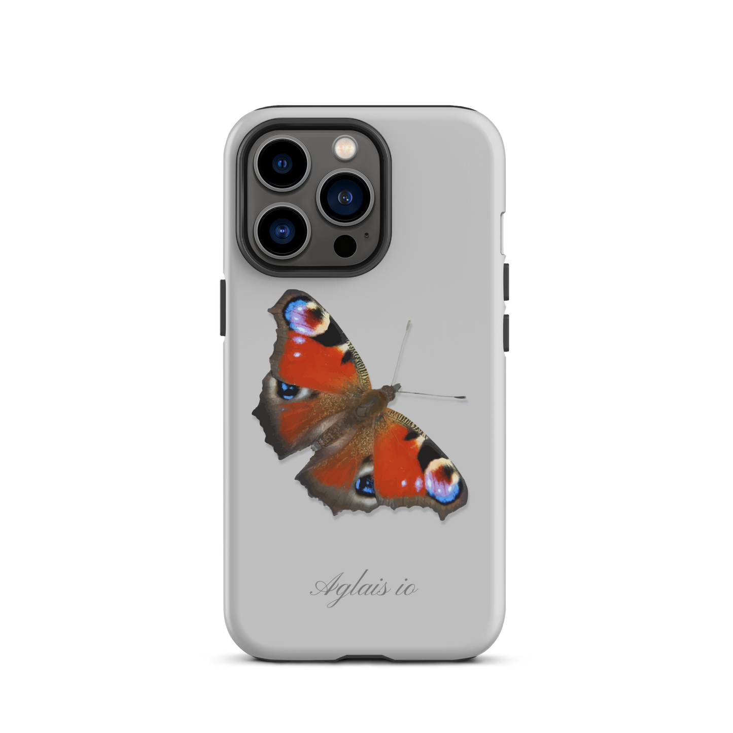 iPhone-Hülle mit Tagpfauenauge-Muster in Grau, Schutzhülle für iPhone, schmetterlingsmotiv