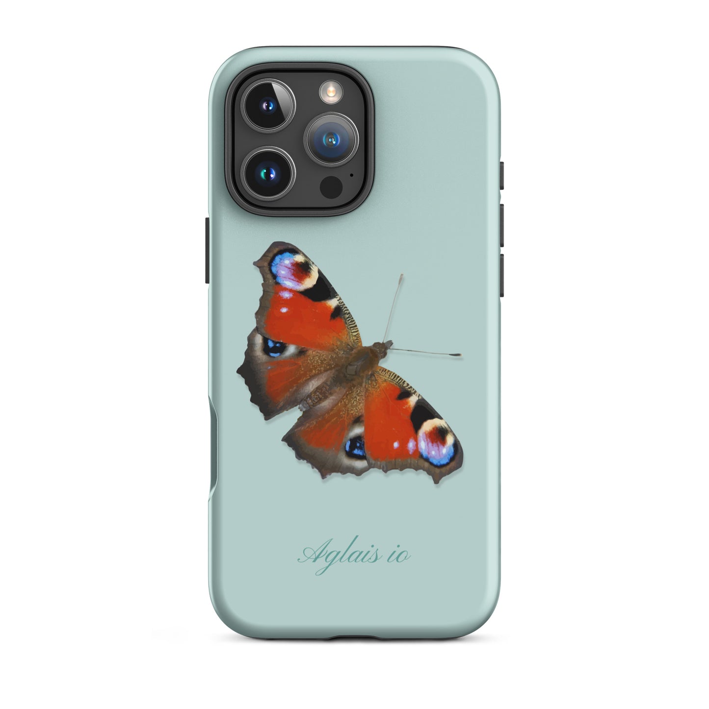 iPhone Hülle mit Tagpfauenauge Design in Hellblau, Schutzhülle für iPhone