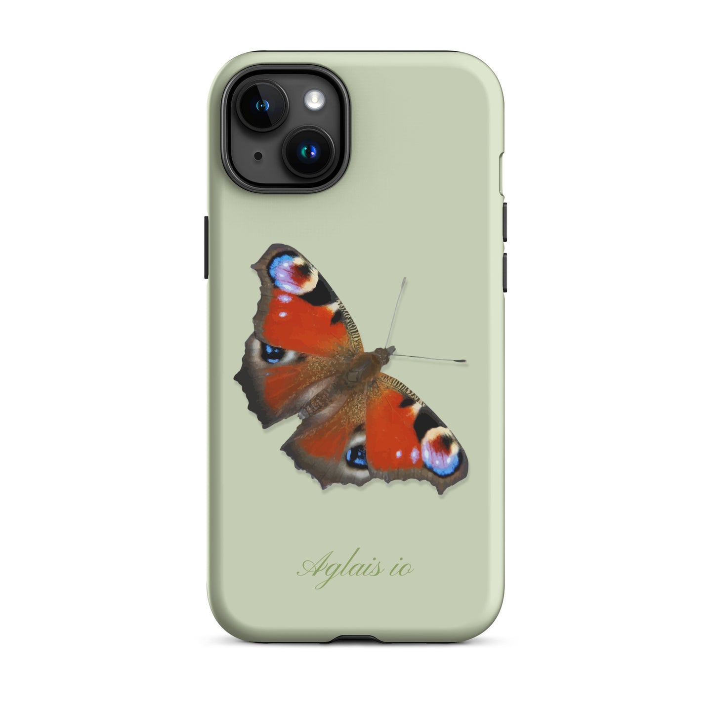 iPhone Case mit Tagpfauenauge-Muster in Hellgrün, Schutzhülle für iPhone