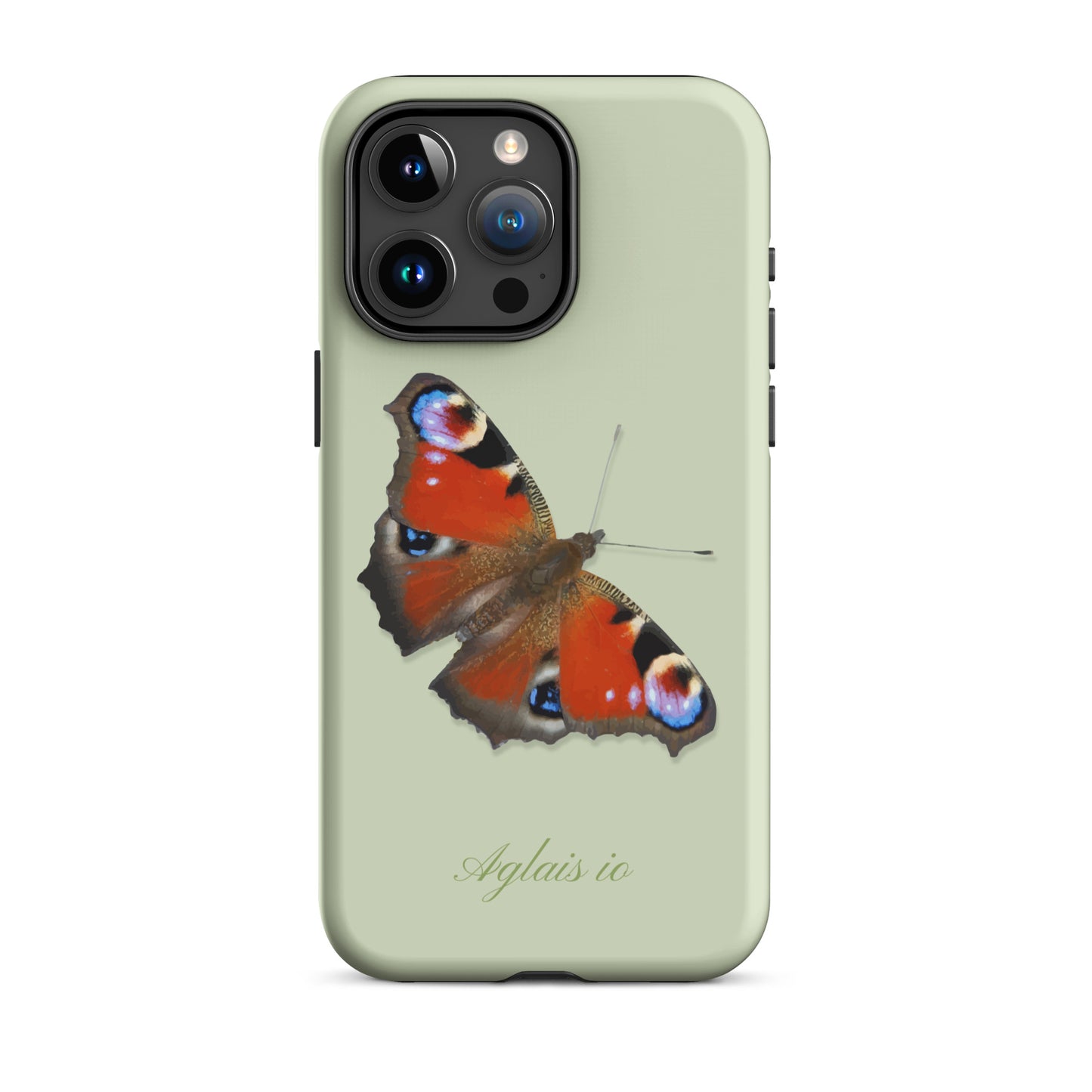 iPhone Handyhülle mit Tagpfauenauge Motiv in Hellgrün