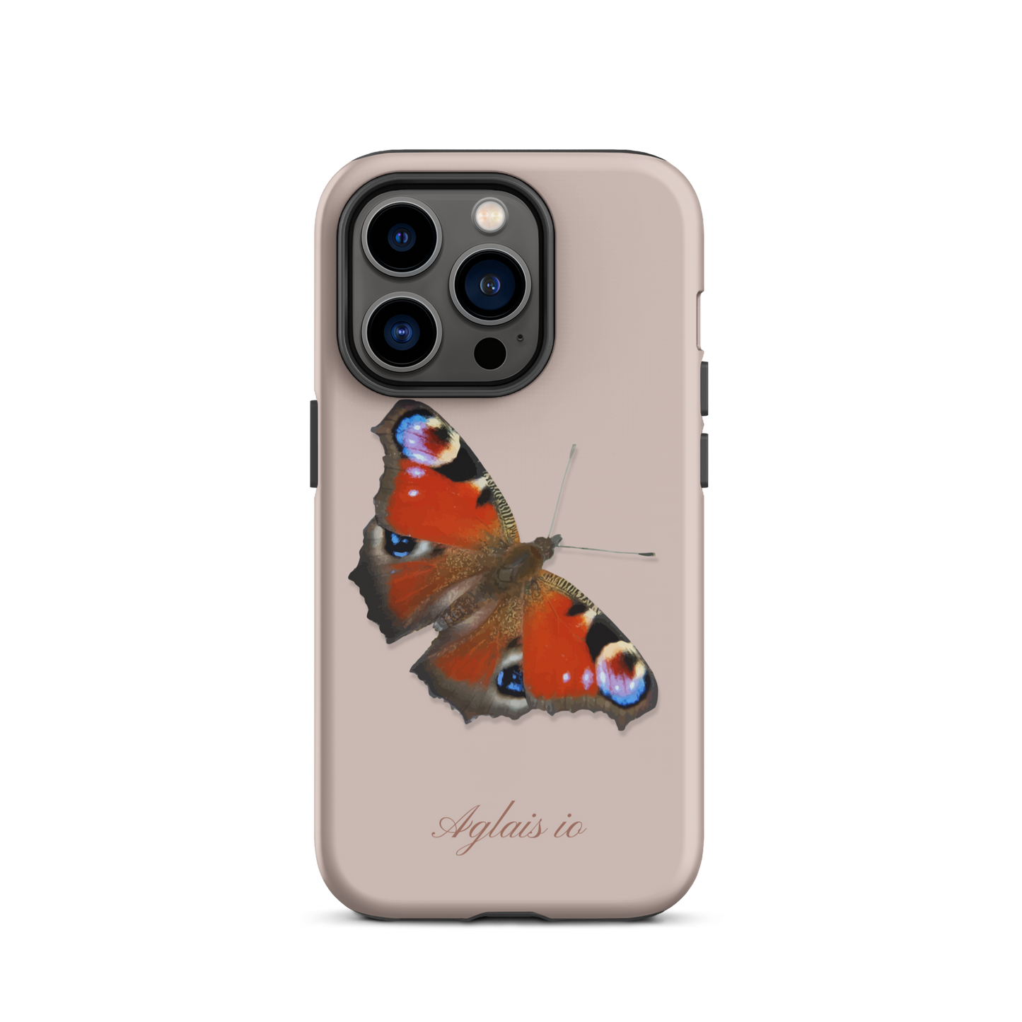 iPhone Hülle mit Tagpfauenauge Muster in Rosa, schützende Silikonhülle für iPhone.