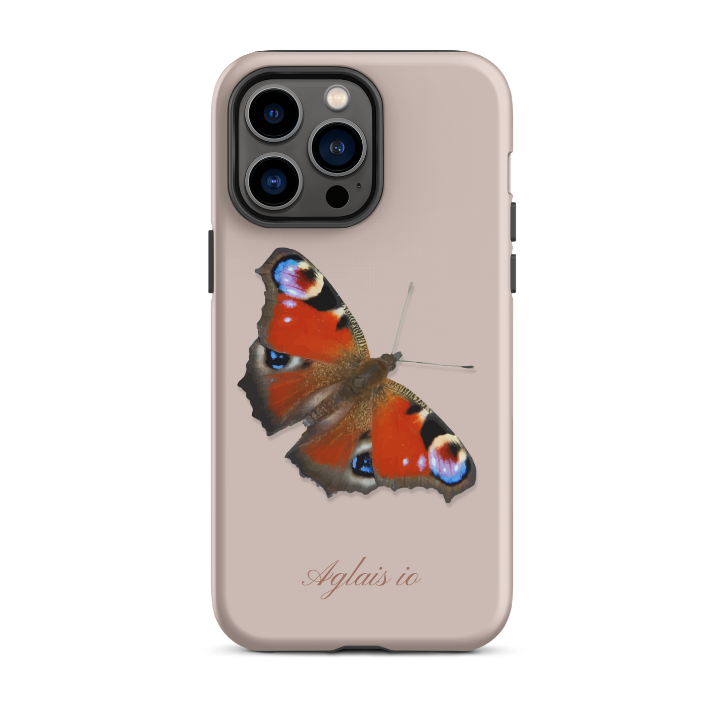 Rosa iPhone-Hülle mit Tagpfauenauge-Muster, schützende Silikonhülle für iPhone