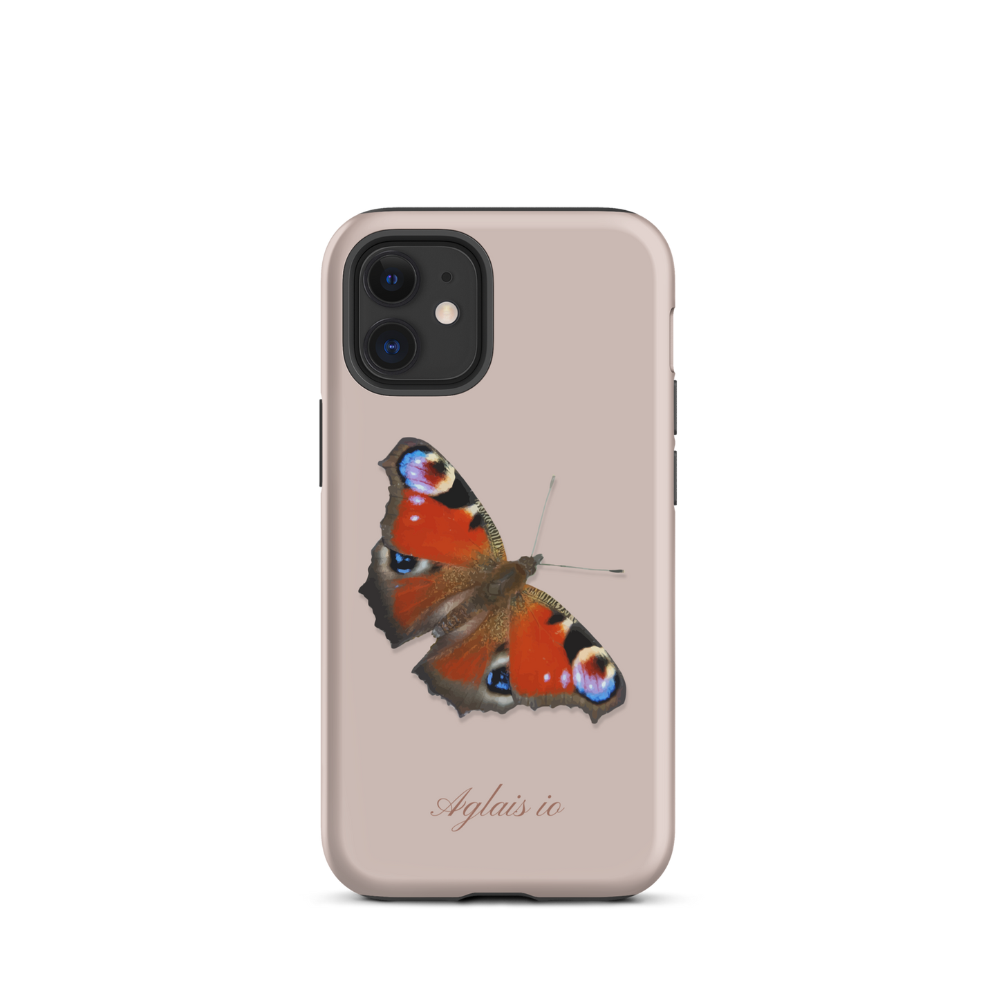 Rosa iPhone-Hülle mit Tagpfauenauge-Muster, schützende Silikonhülle für iPhone