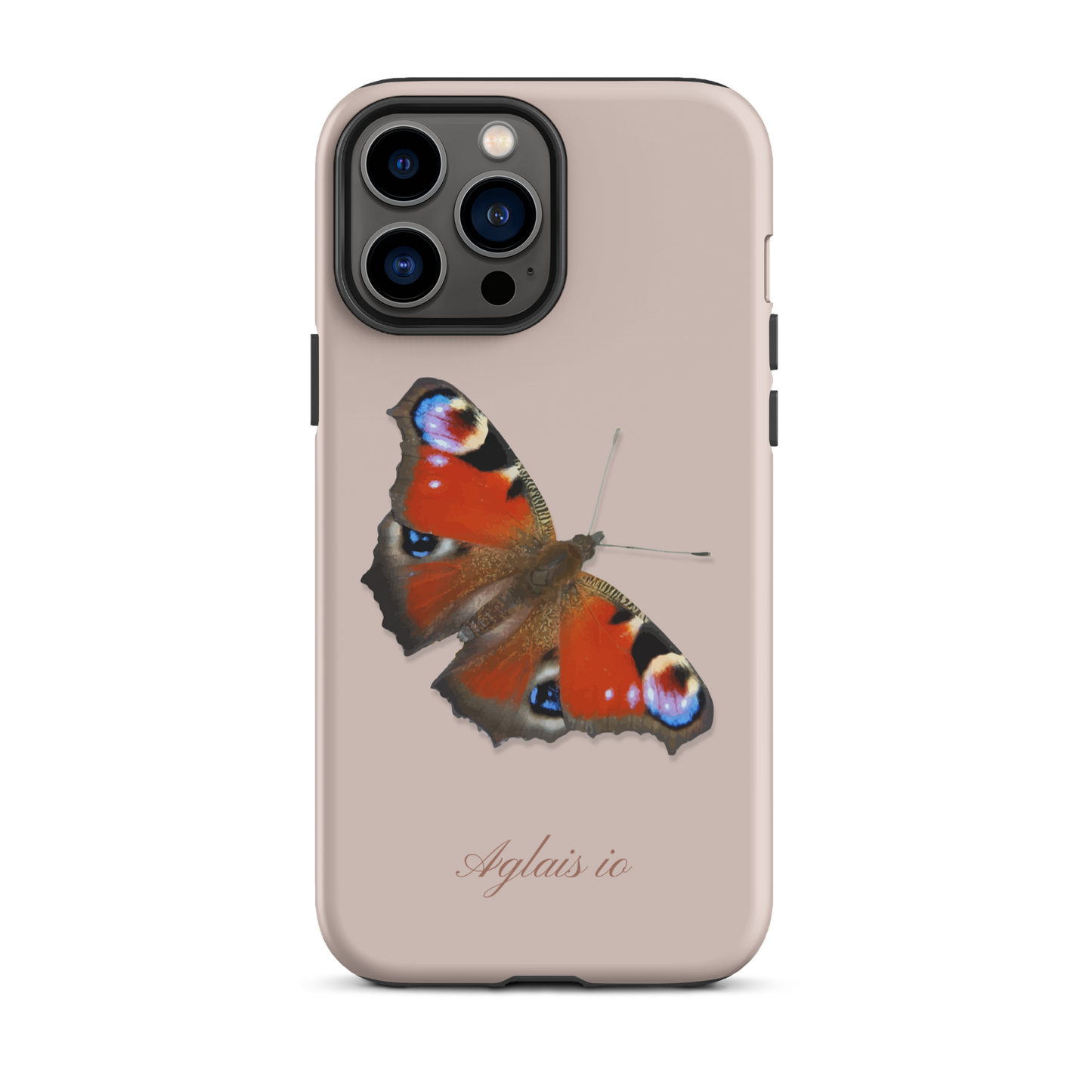 Rosa iPhone-Hülle mit Tagpfauenauge-Motiv, schützende Silikonhülle für iPhone
